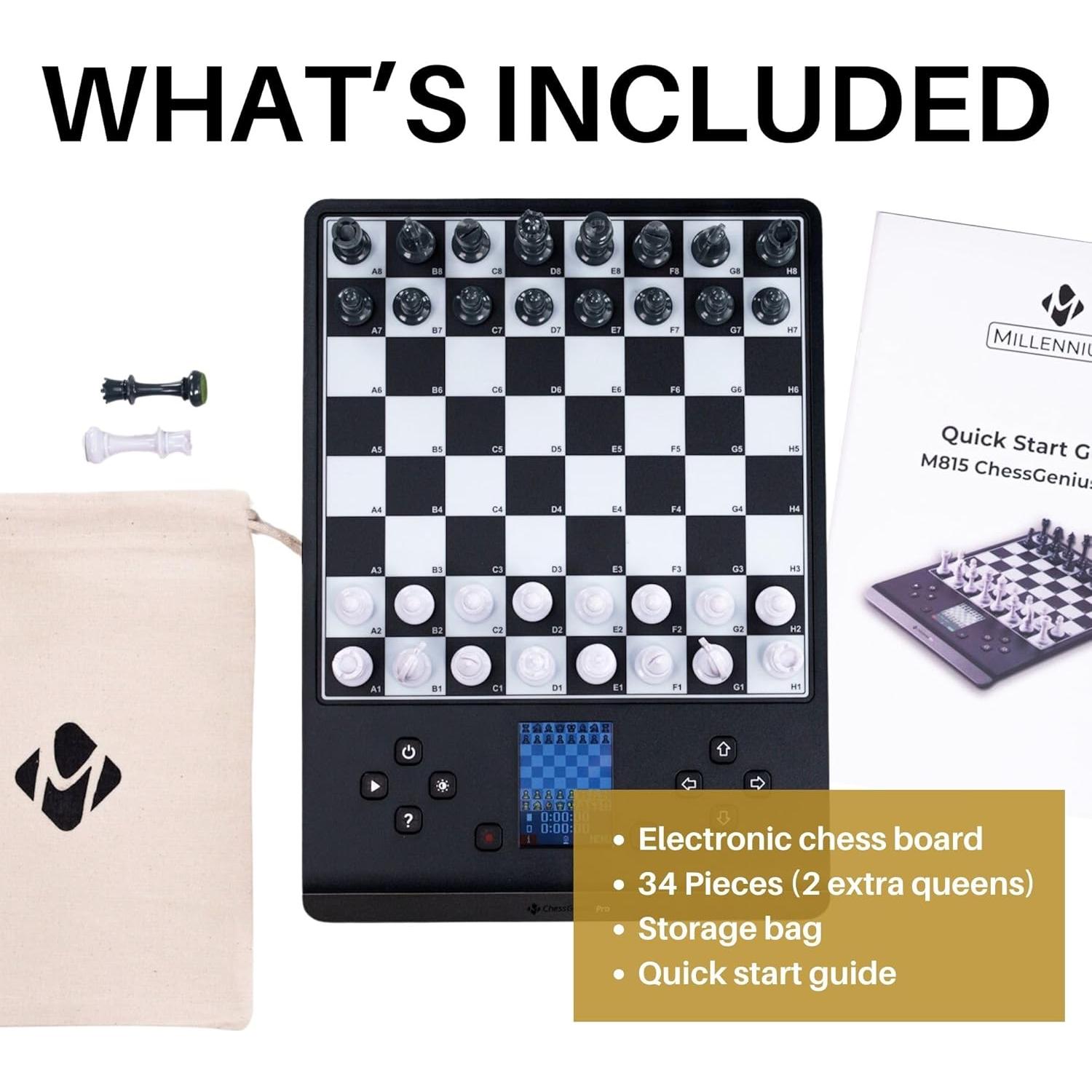 Juego de Ajedrez Electrónico Millennium ChessGenius - 1-2 Jugadores - Piezas Magnéticas