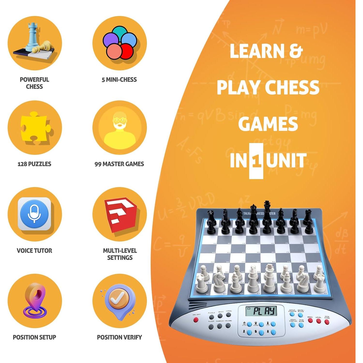 Juego de Ajedrez Electrónico Leafitoys Maestro Hablante ELO 2000