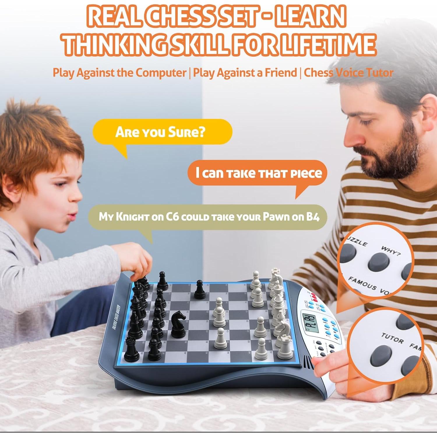 Juego de Ajedrez Electrónico Leafitoys Maestro Hablante ELO 2000