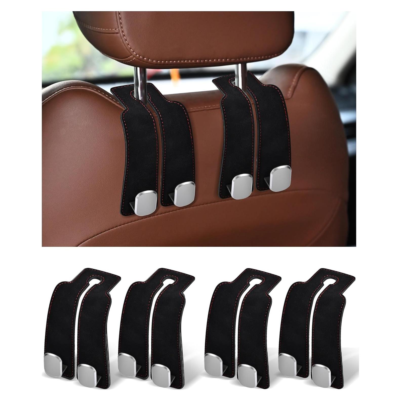 Ganchos para Reposacabezas LQLAN, 4 Organizador Coche Negro