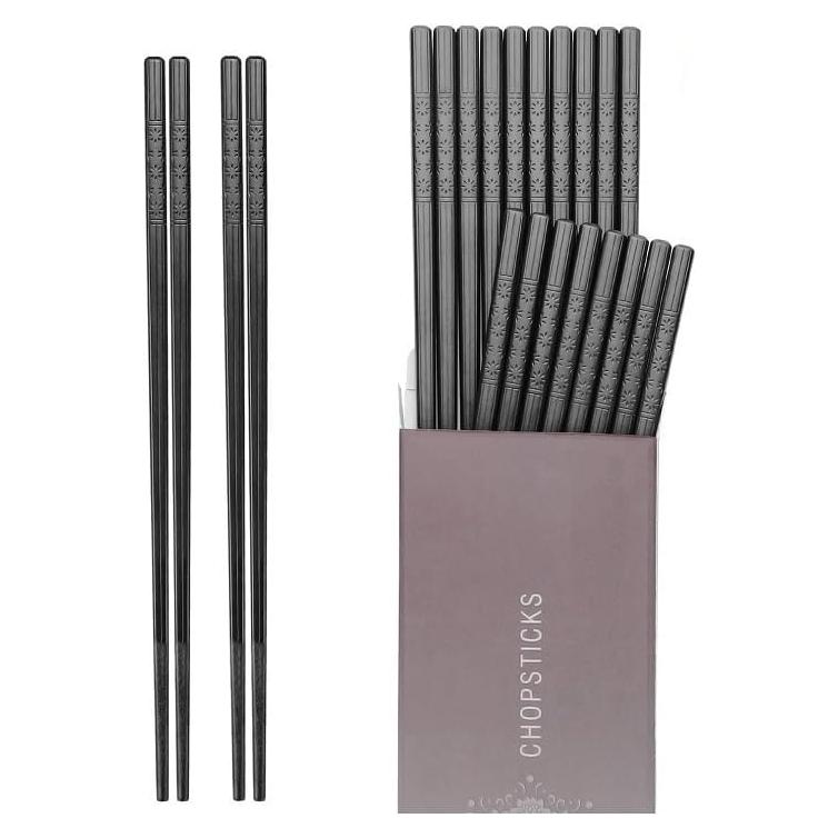 Palillos Reutilizables Hiware 24 cm Antideslizantes Negros