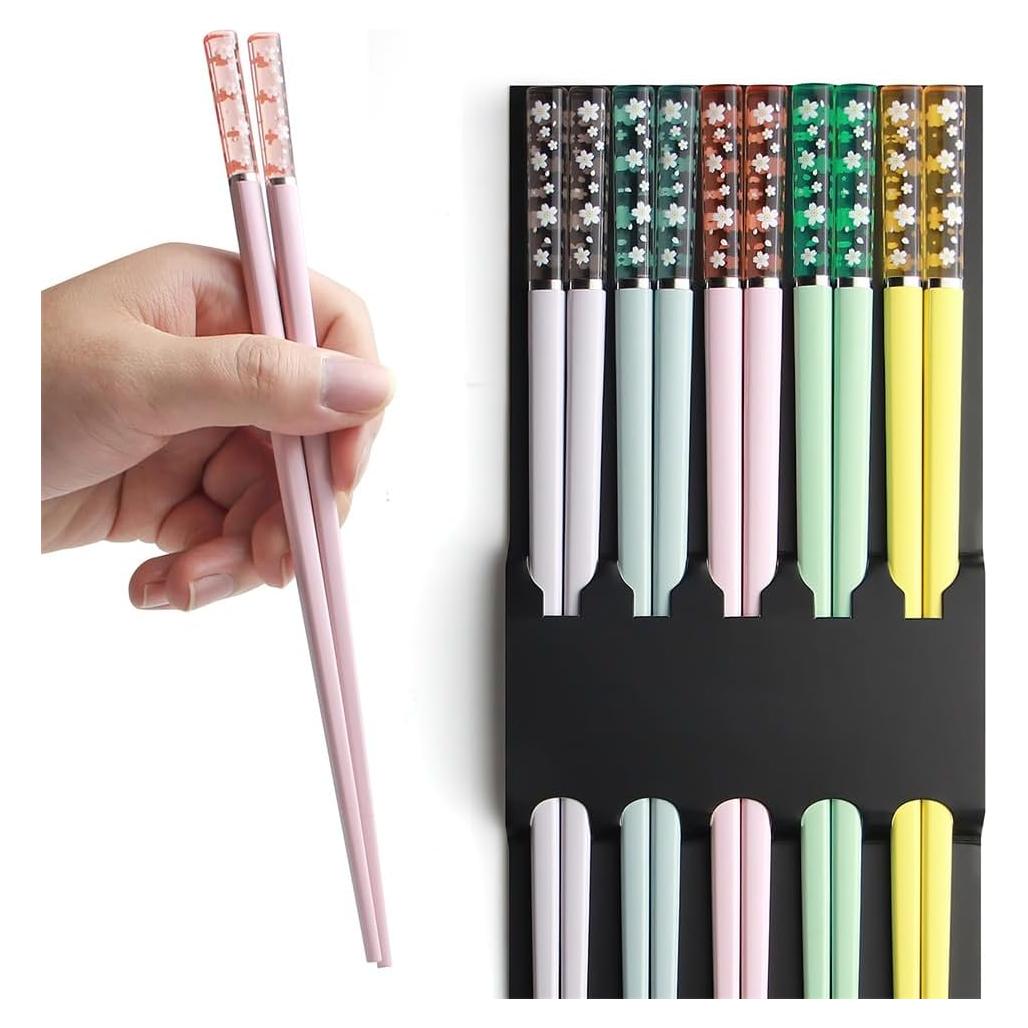 Palillos Reutilizables AYFDISHS 24 cm Antideslizantes Multicolor