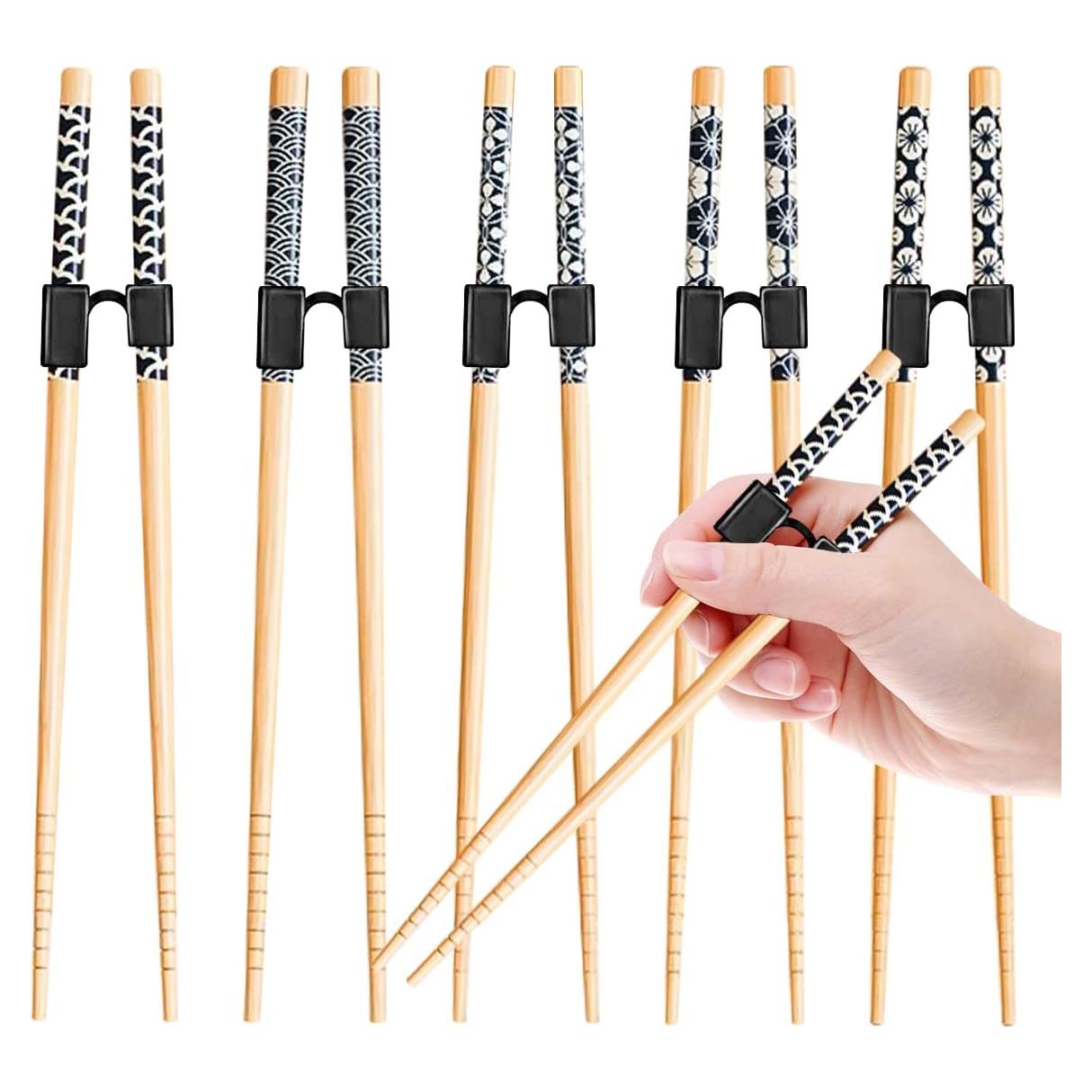 5 Pares de Palillos de Entrenamiento LYART 22,5 cm Reutilizables