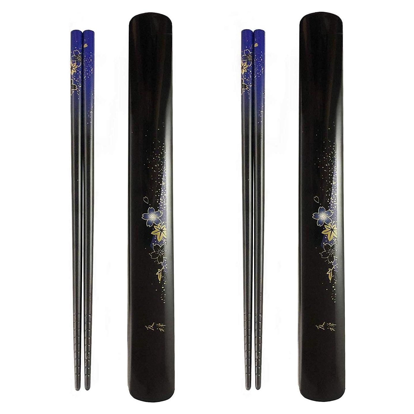 Palillos de Bambú JapanBargain con Estuche Reutilizable 23cm