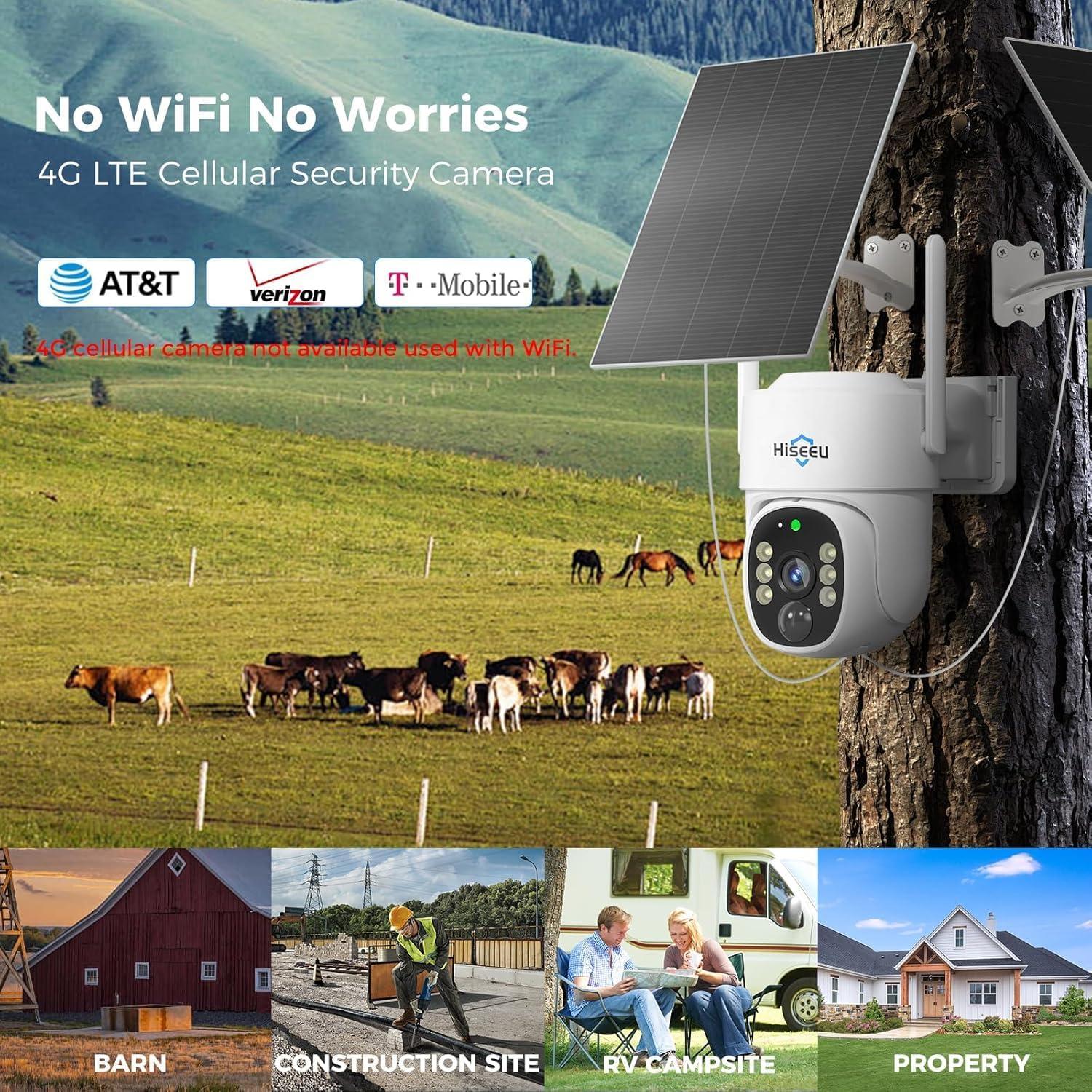 Cámara de Seguridad 4G Hiseeu Solar Exterior 2K HD