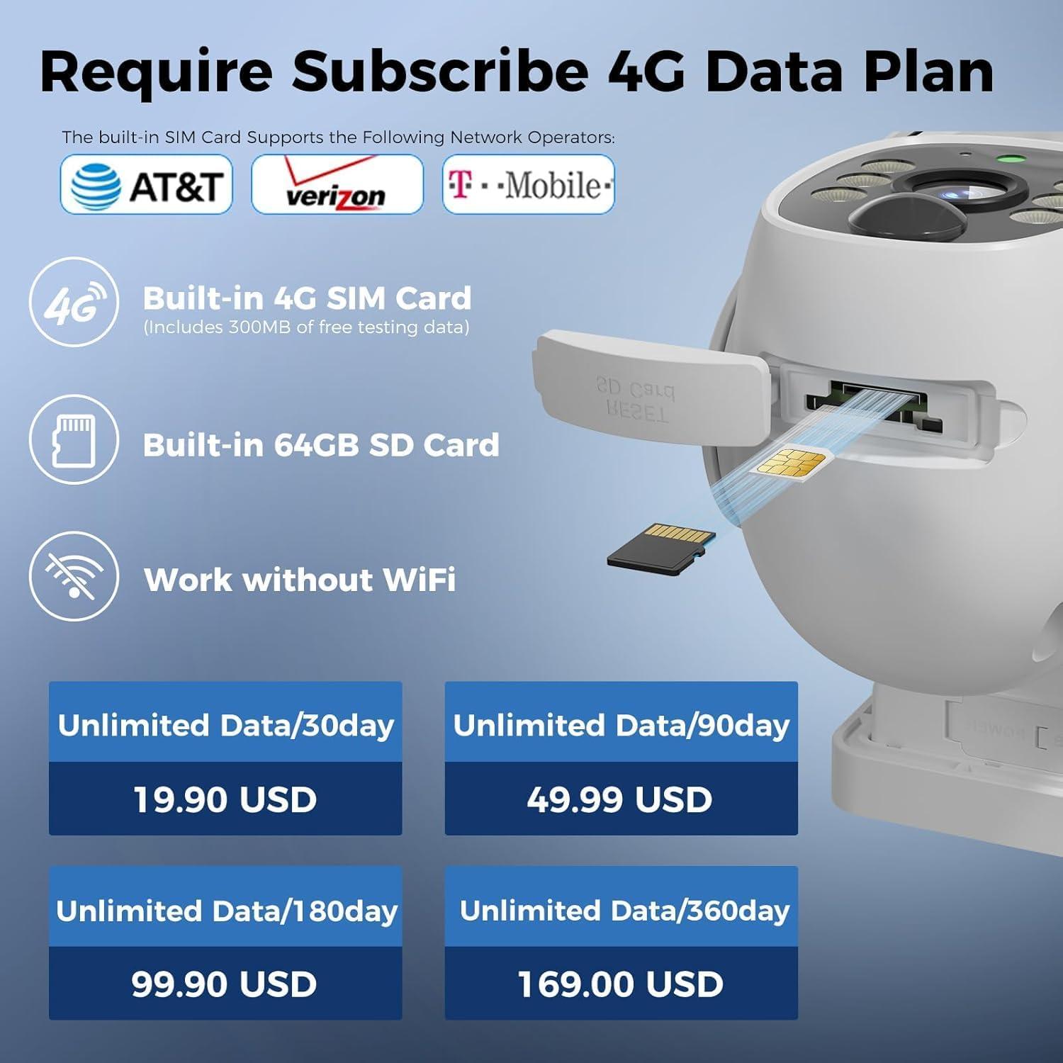Cámara de Seguridad 4G Hiseeu Solar Exterior 2K HD