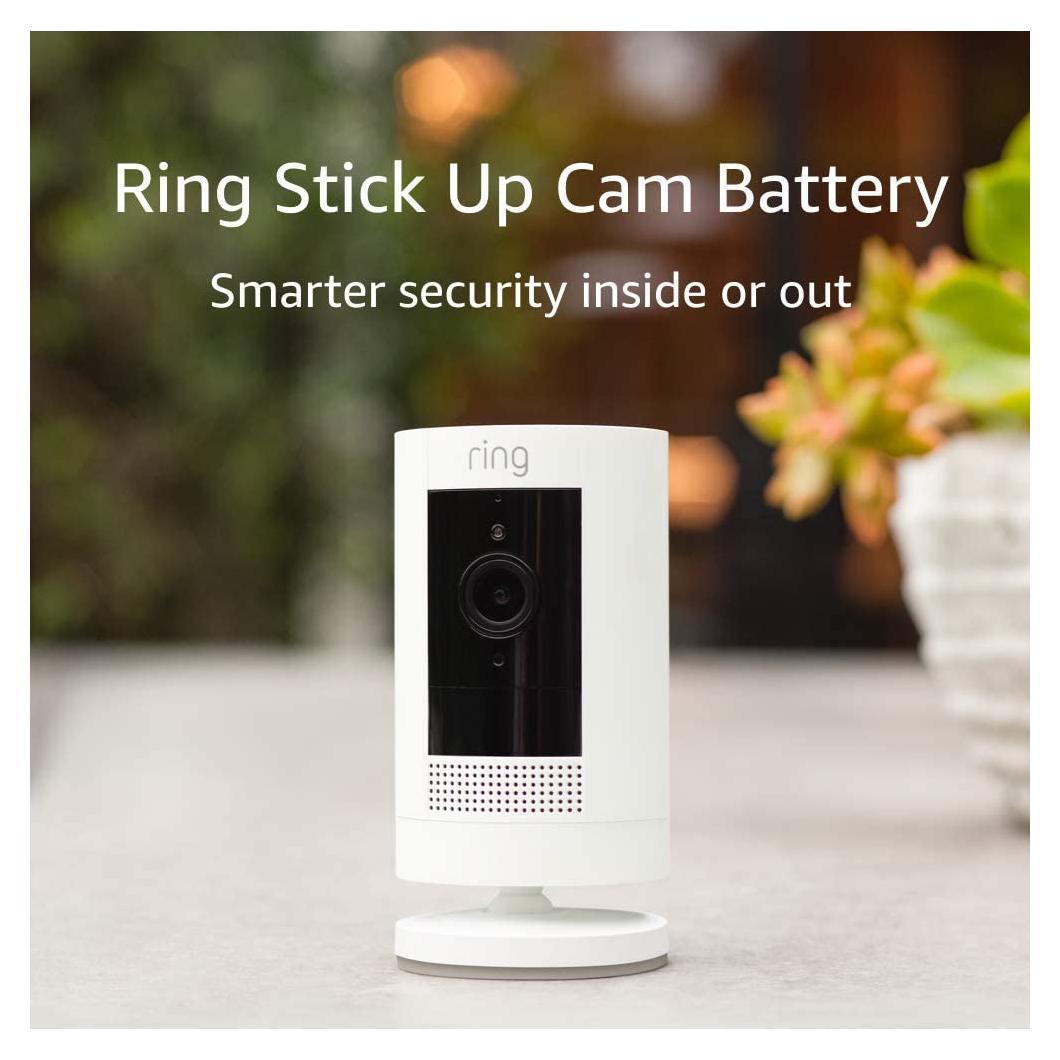 Cámara de Seguridad Ring Stick Up Cam Batería HD Blanca