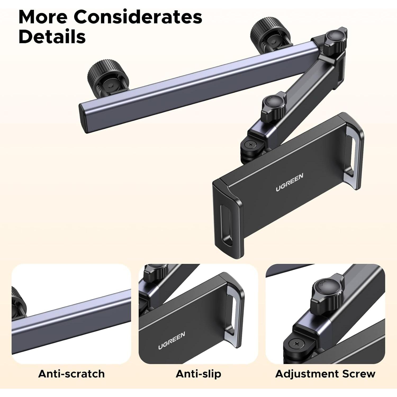 Soporte para Tableta UGREEN para Coche con Brazo Ajustable