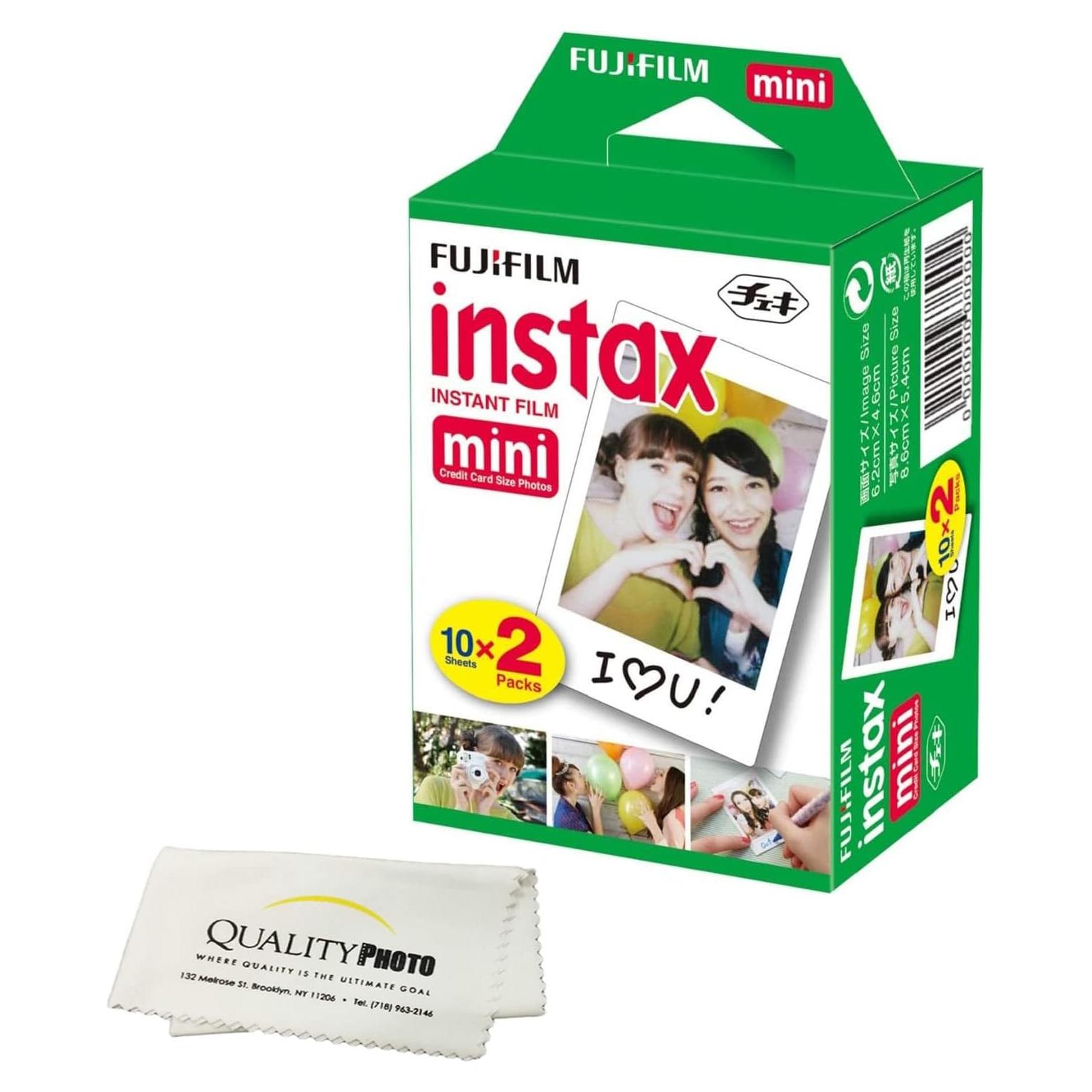 Película Instantánea Fujifilm Instax Mini 20 Hojas con Paño