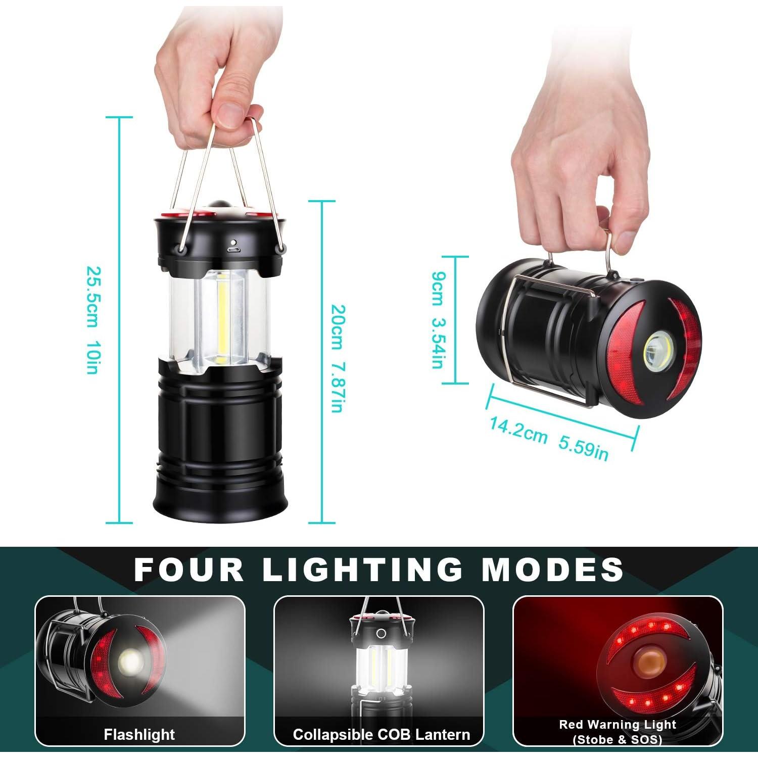 Linterna LED EZORKAS 2 Paquete Recargable y Plegable