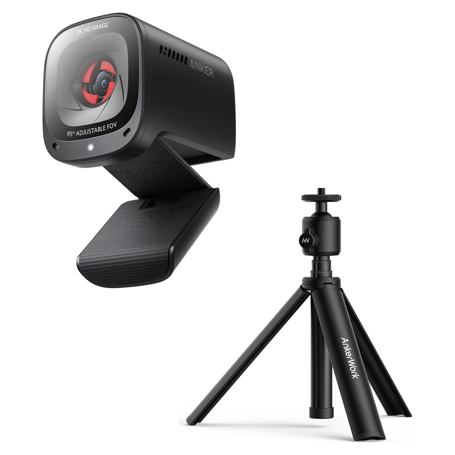 Webcam Anker PowerConf C200 2K con Tripode Ajustable 40cm