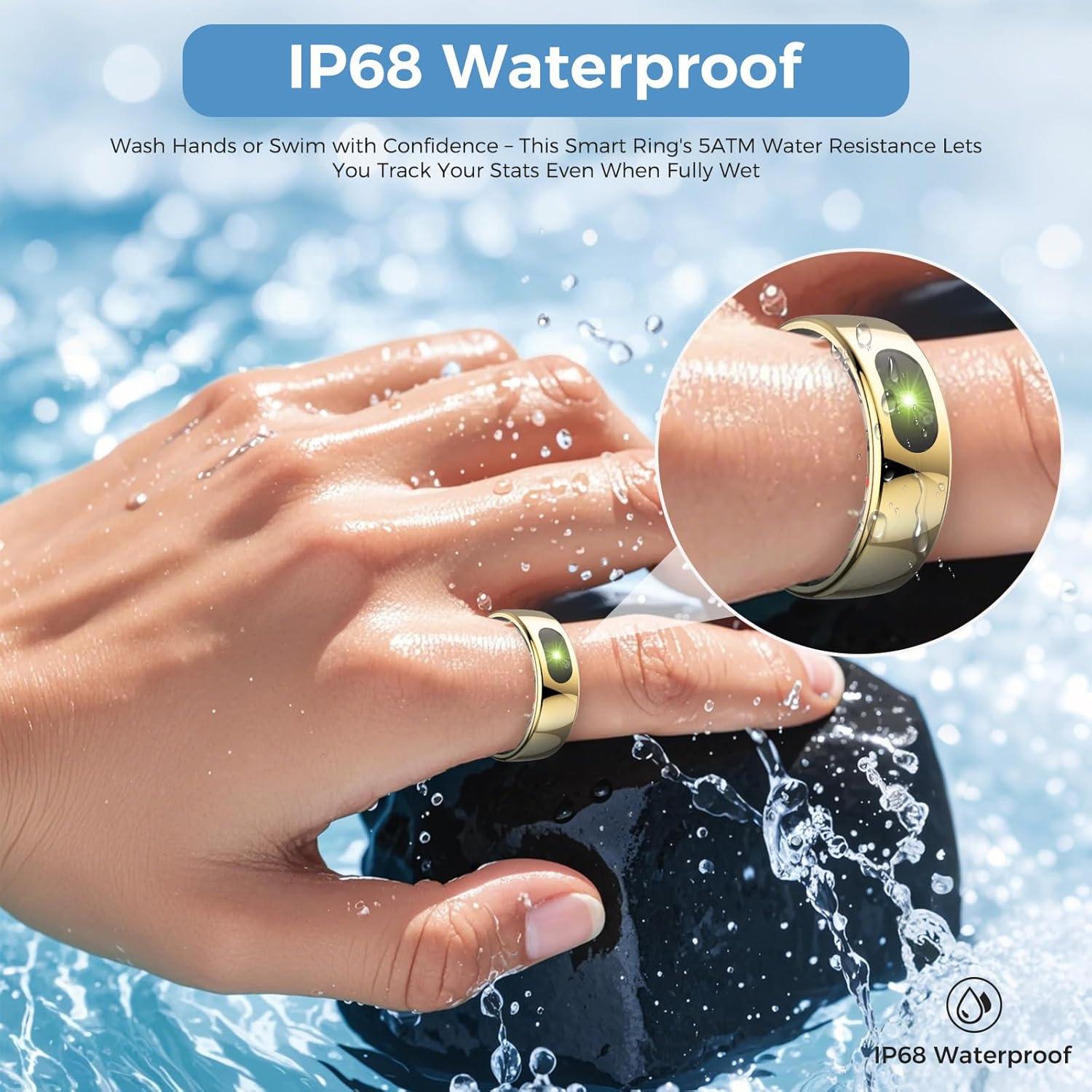 Anillo Inteligente Hugrow R08 Dorado Control Gestos IP68