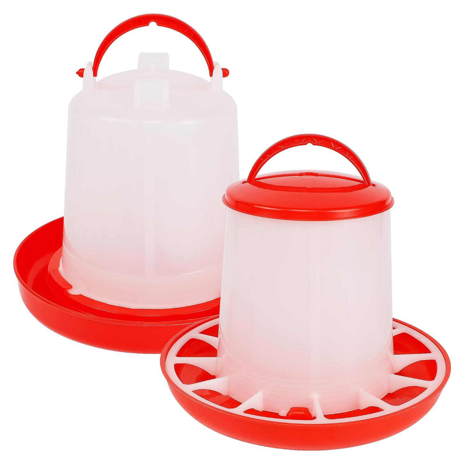 Alimentador y Bebedero para Pollitos Winemana 1.5L Rojo