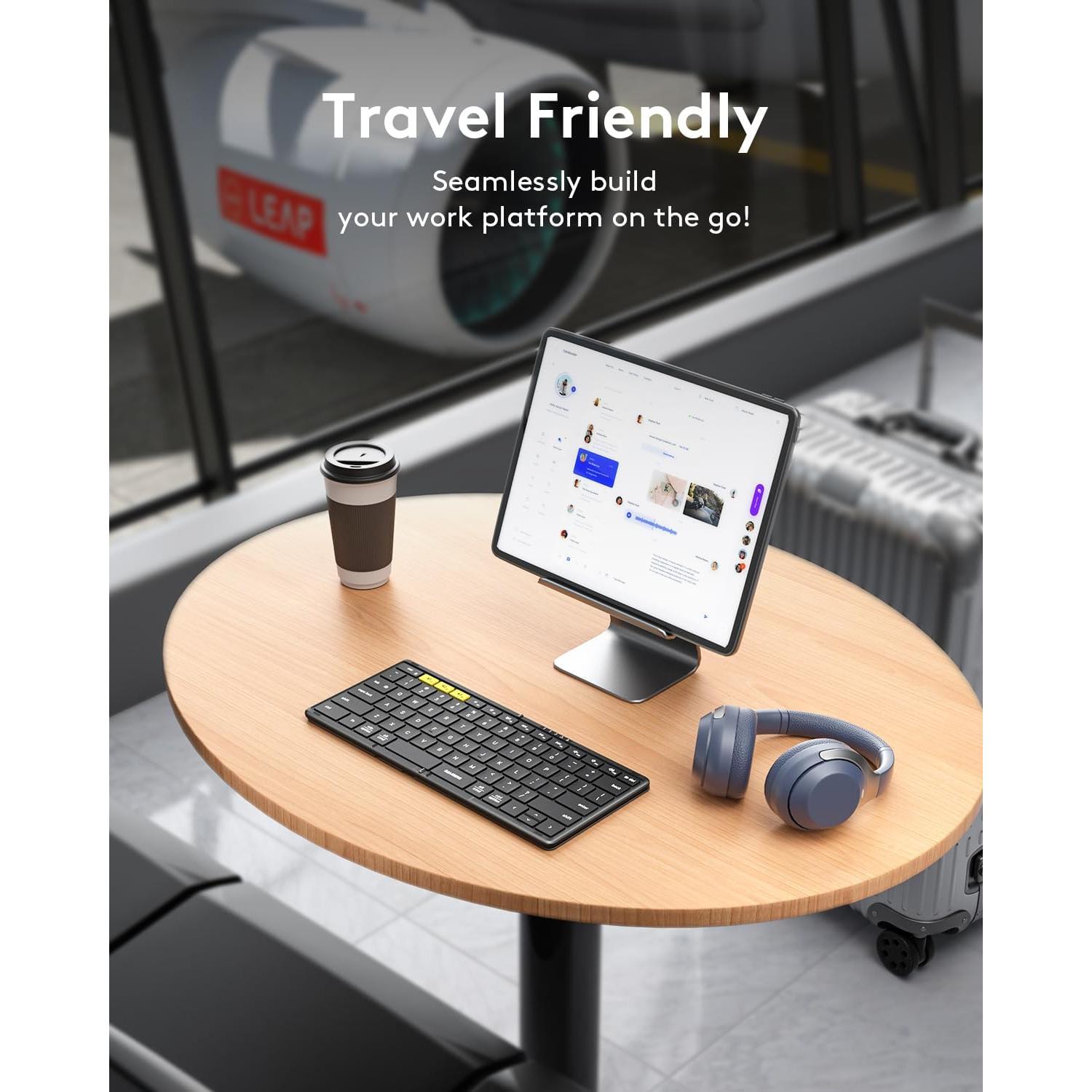 Teclado Bluetooth Plegable Samsers KF08S con Funda PU