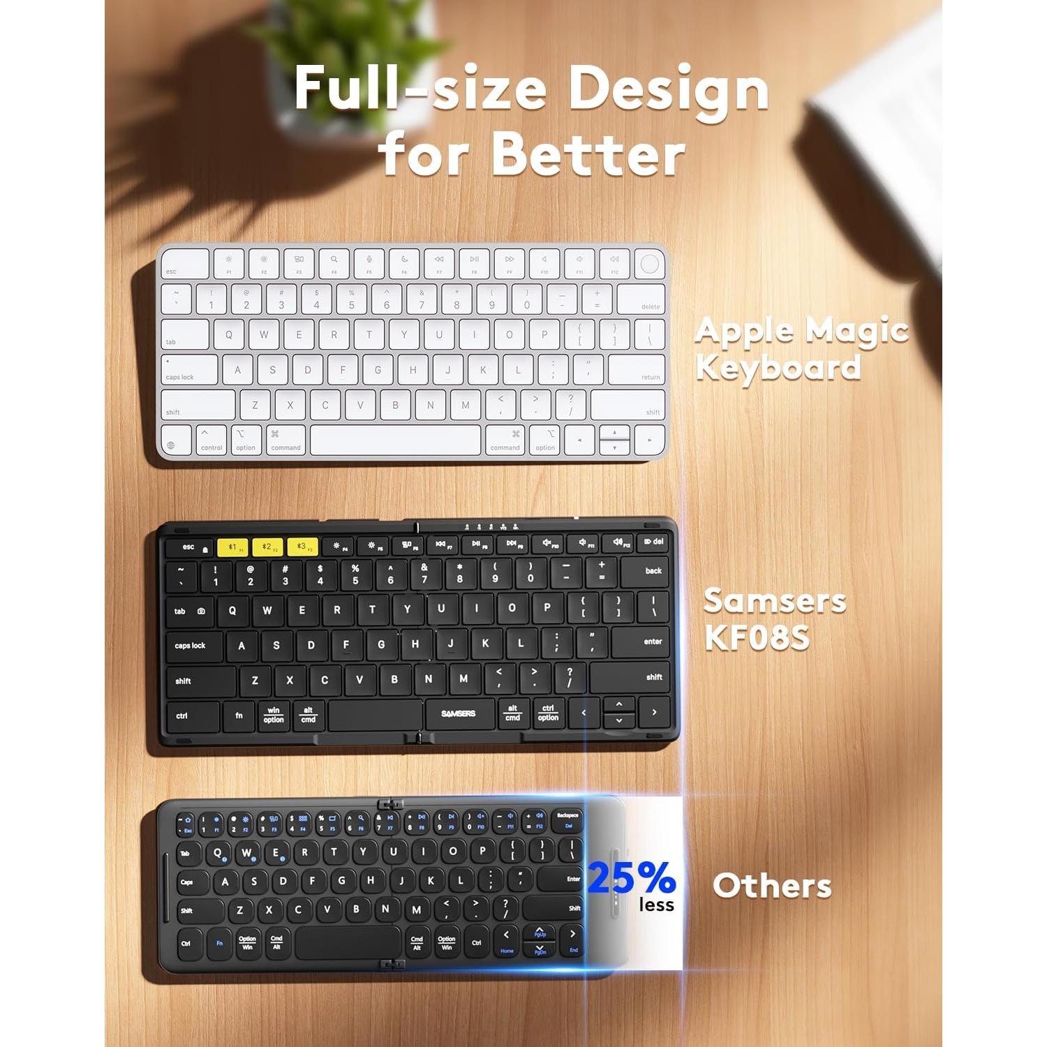 Teclado Bluetooth Plegable Samsers KF08S con Funda PU
