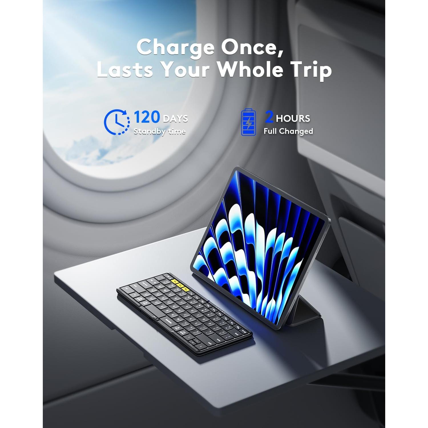 Teclado Bluetooth Plegable Samsers KF08S con Funda PU