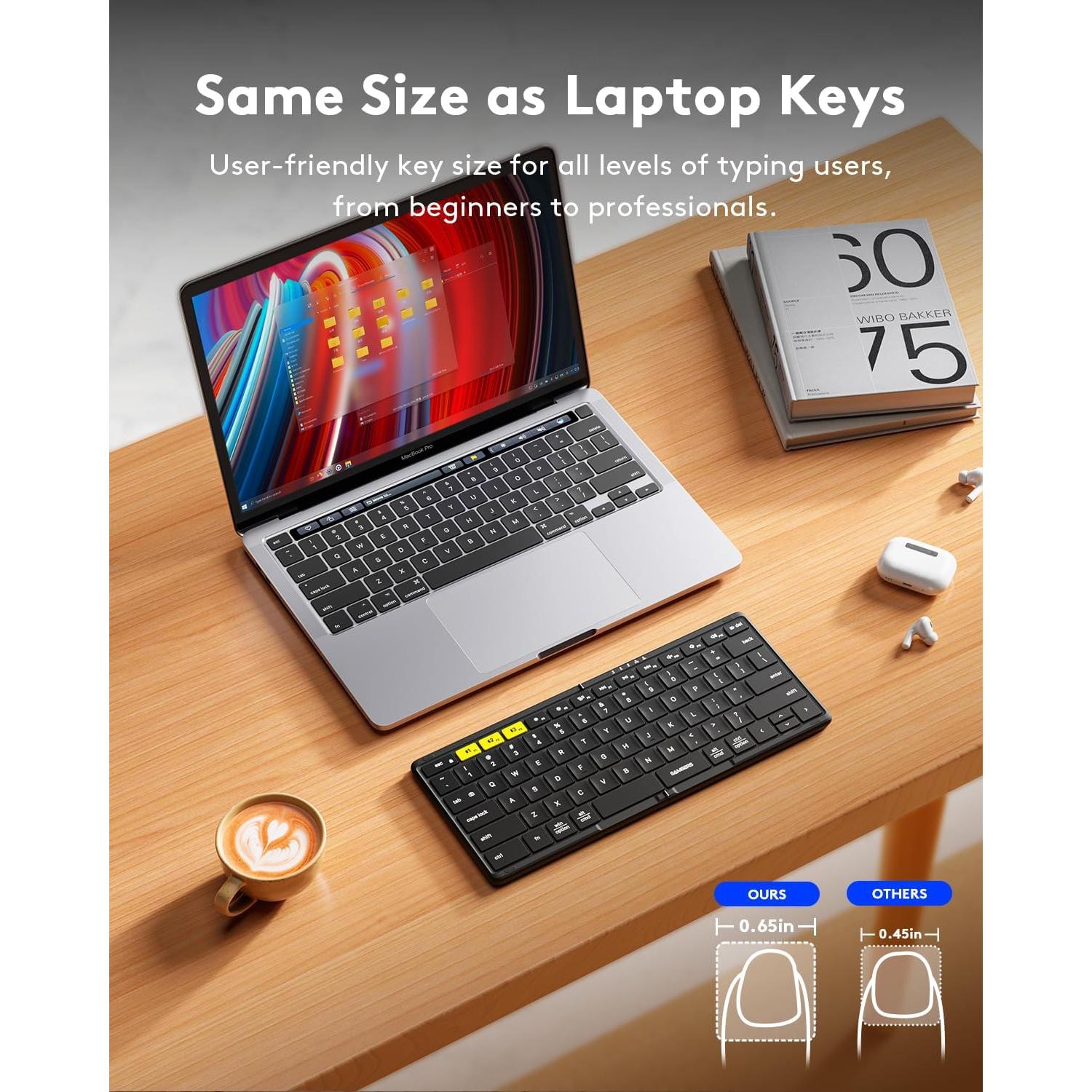 Teclado Bluetooth Plegable Samsers KF08S con Funda PU