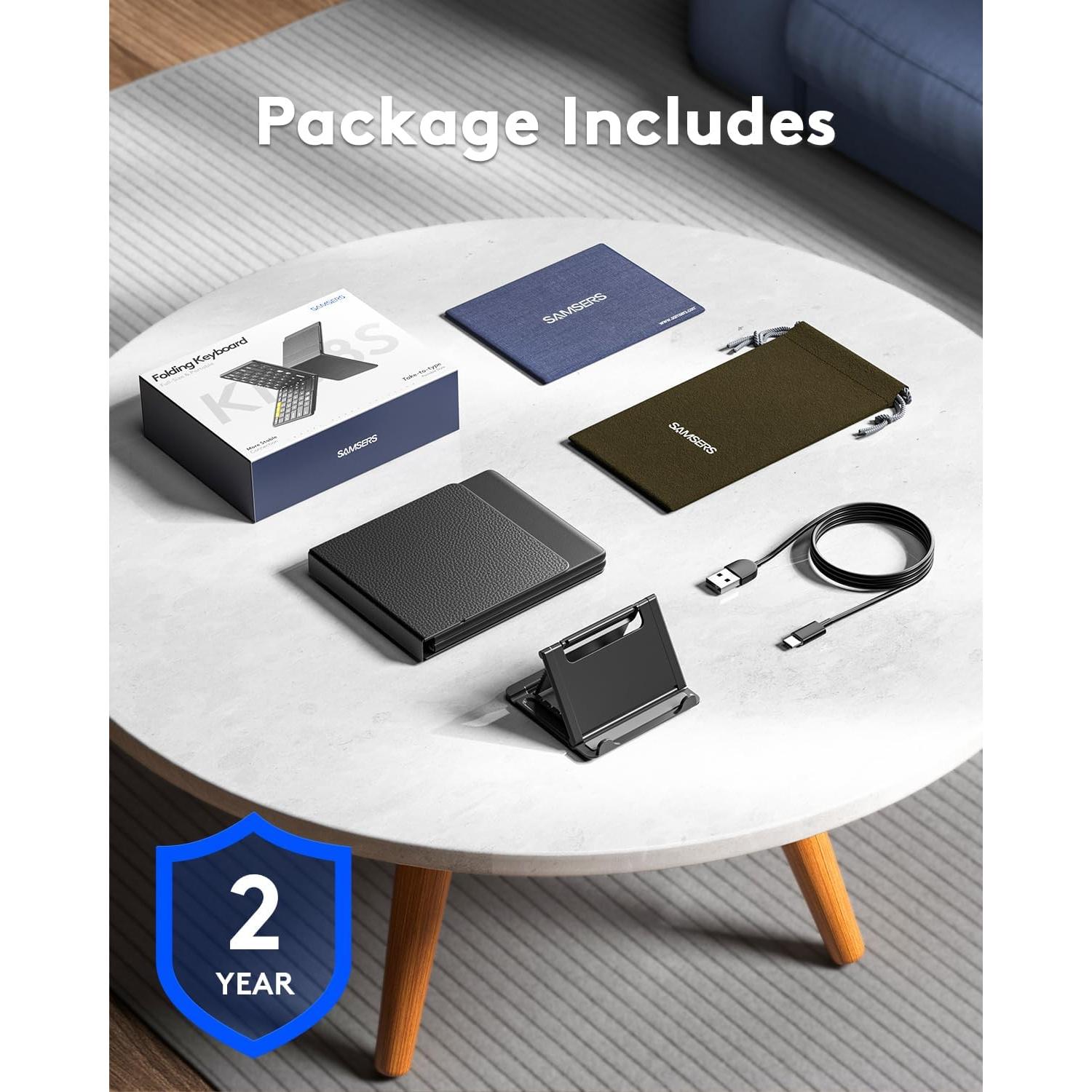 Teclado Bluetooth Plegable Samsers KF08S con Funda PU