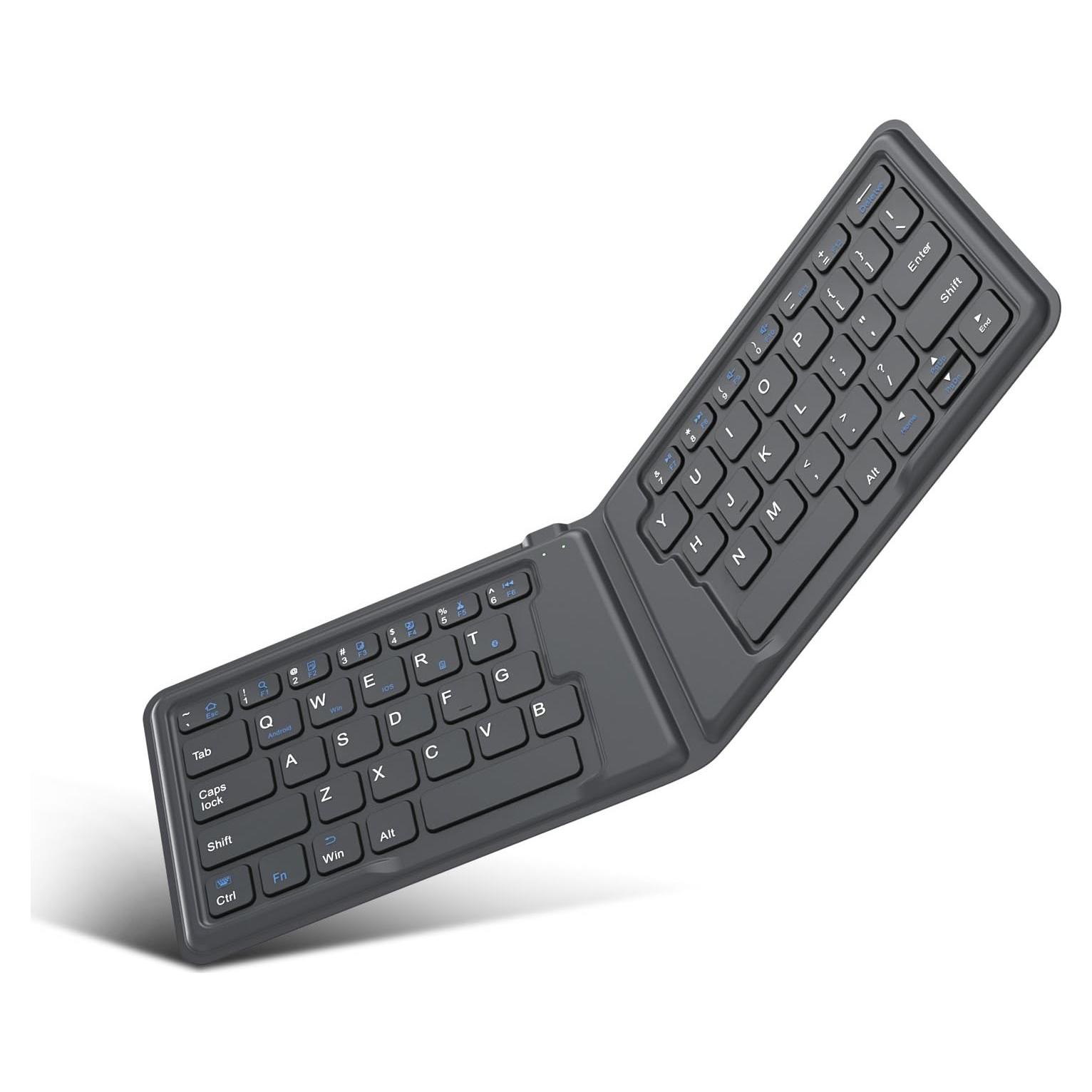 Teclado Bluetooth Plegable MoKo Gris Ultra Delgado Recargable
