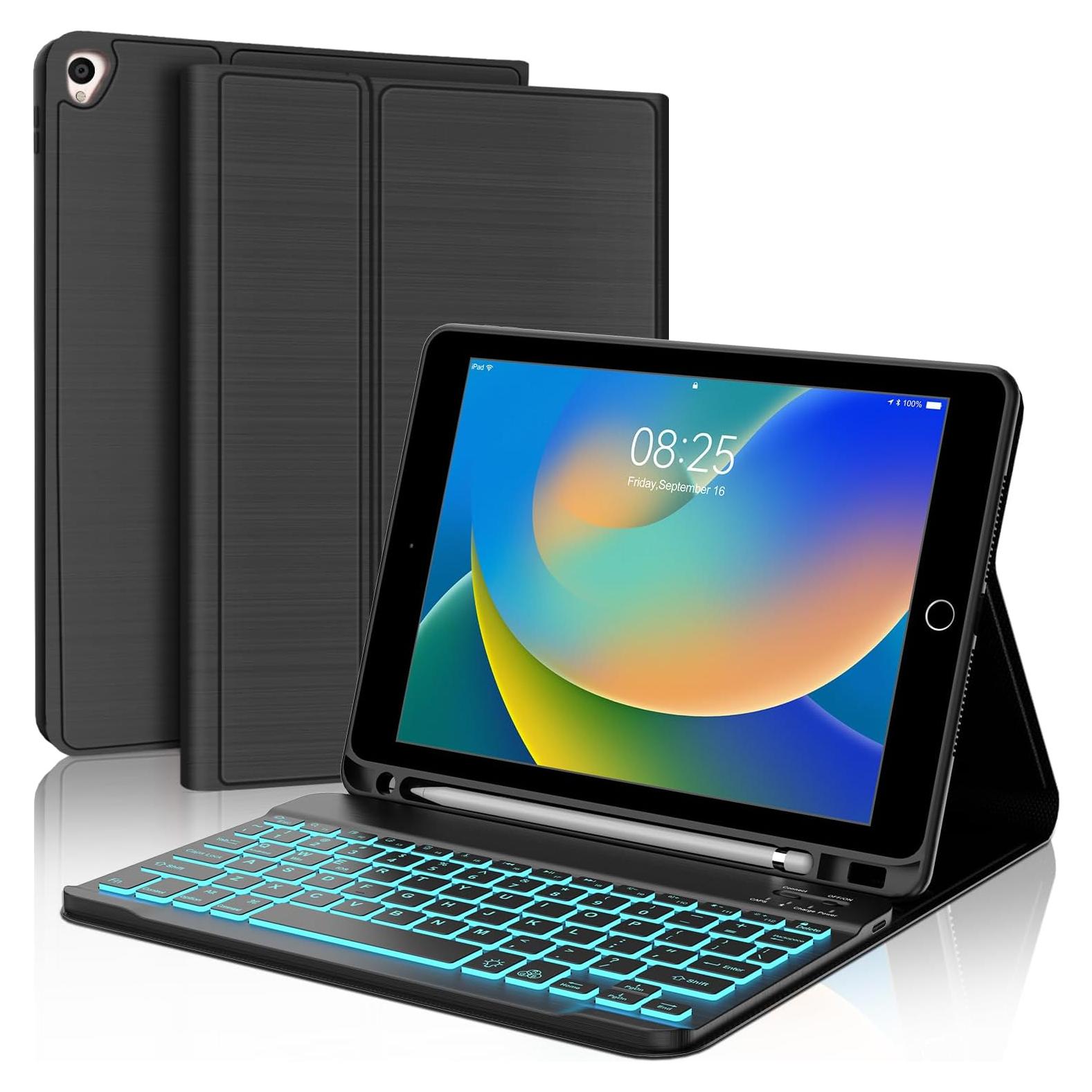 Funda Teclado Bluetooth BORIYUAN para iPad 10.2/10.5" Negro
