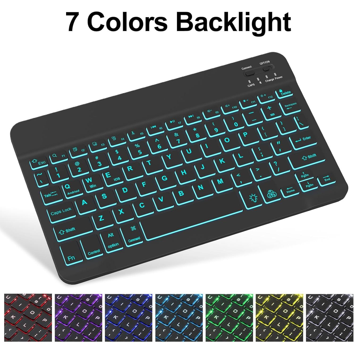 Funda Teclado Bluetooth BORIYUAN para iPad 10.2/10.5" Negro