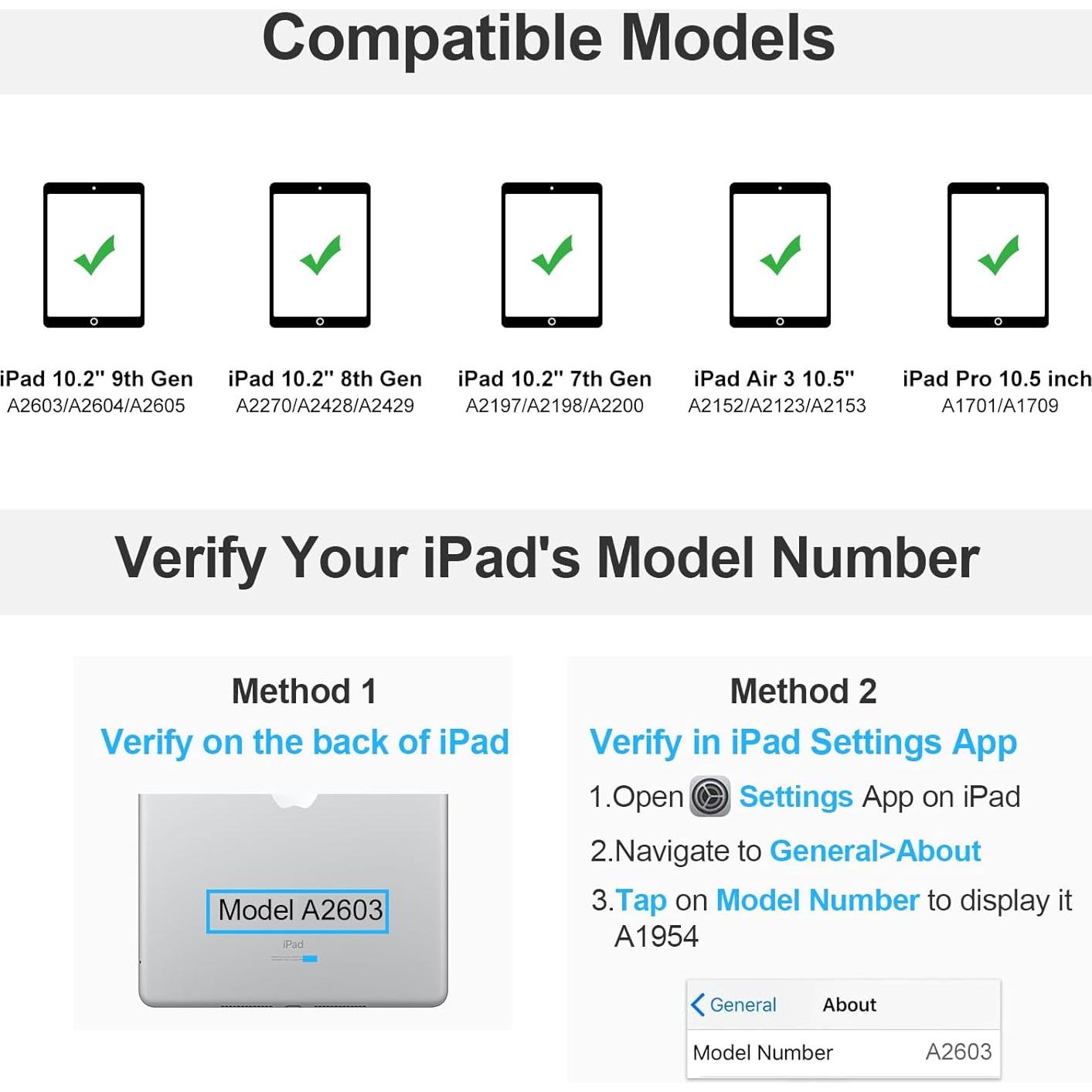 Funda Teclado Bluetooth BORIYUAN para iPad 10.2/10.5" Negro