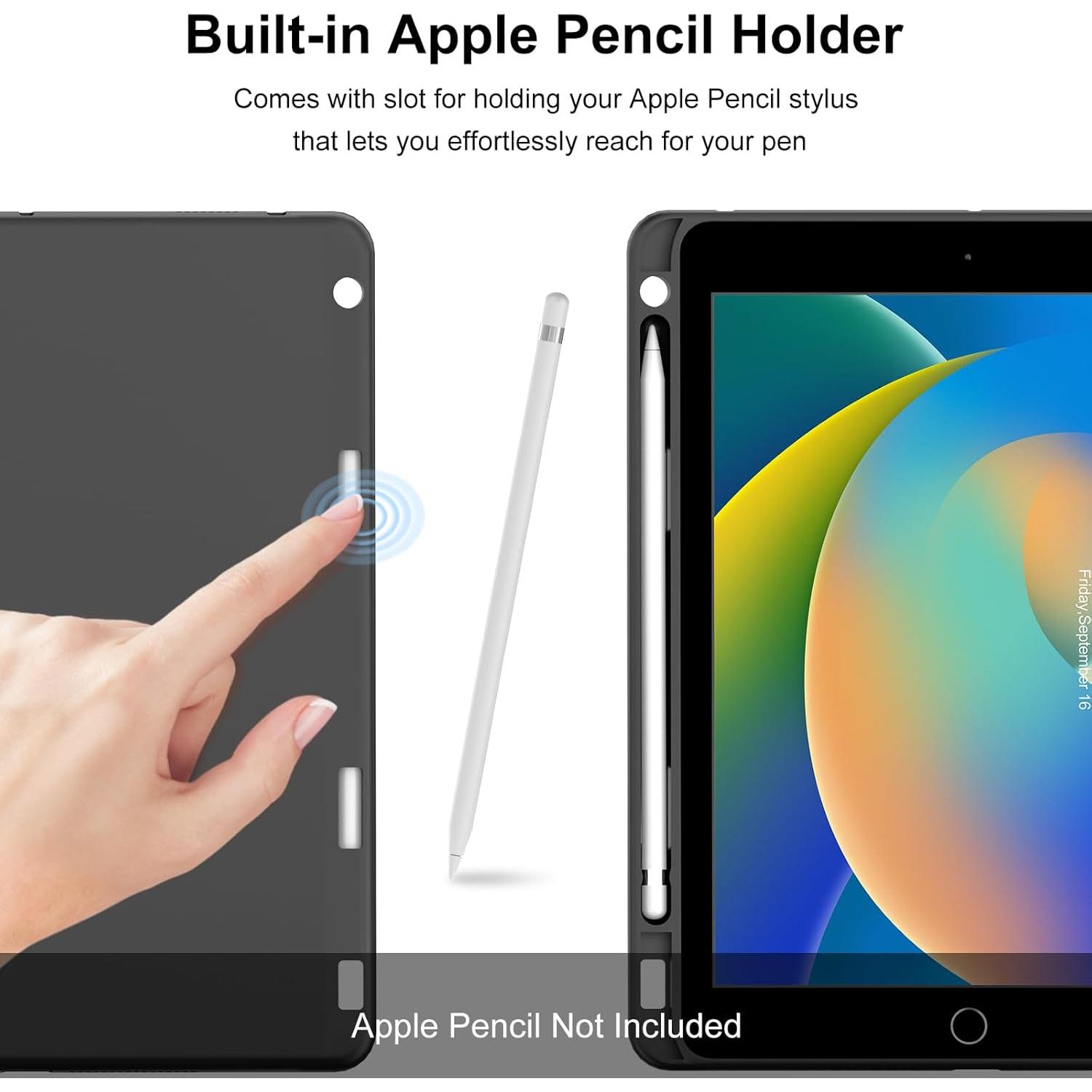 Funda Teclado Bluetooth BORIYUAN para iPad 10.2/10.5" Negro