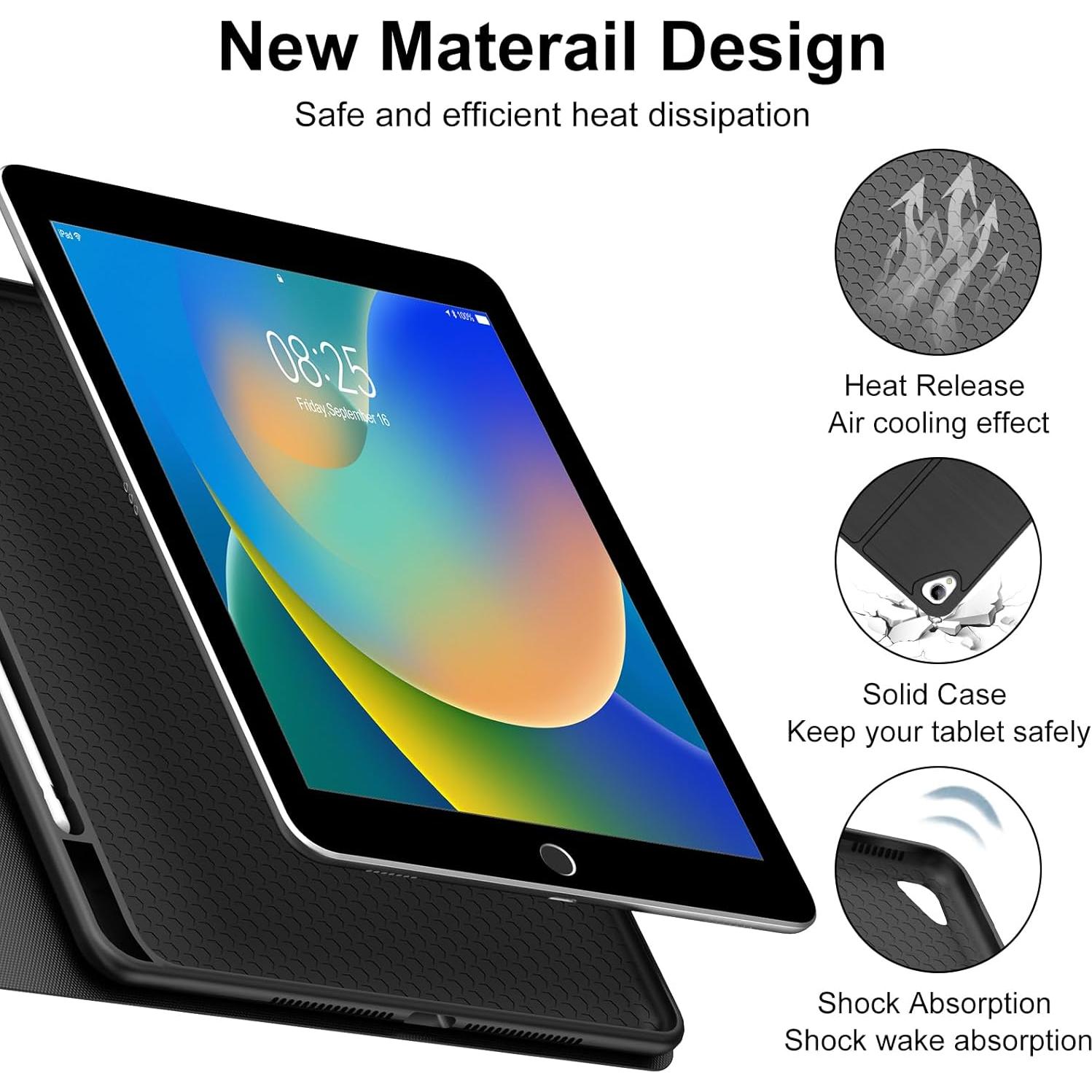 Funda Teclado Bluetooth BORIYUAN para iPad 10.2/10.5" Negro