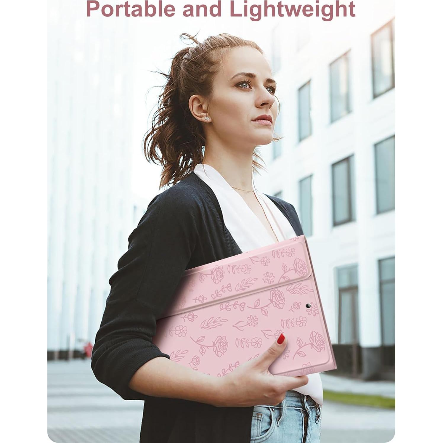 Funda Teclado Hamile iPad 10.2"/10.5" Retroiluminada Rosa