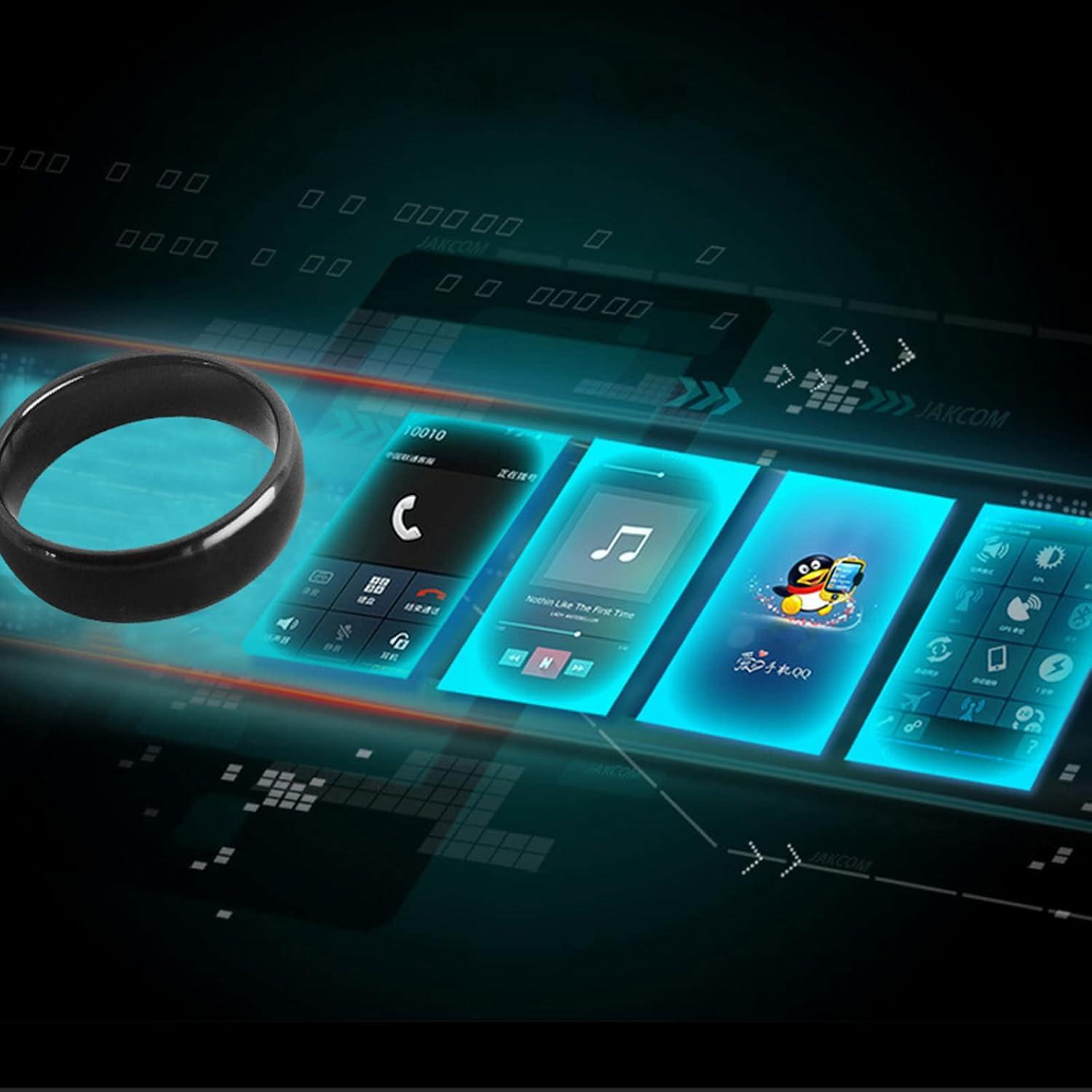 Anillo NFC HECERE Cerámico Negro 6# Impermeable 215 Bytes