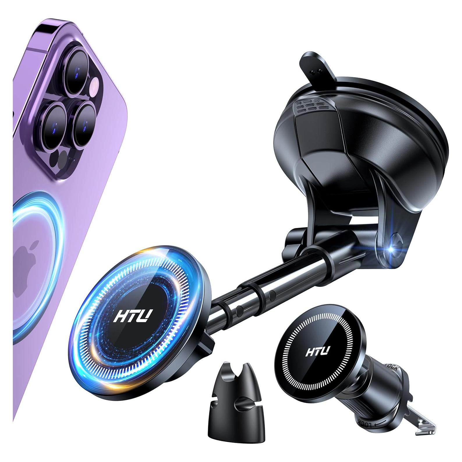 Soporte Magnético para Coche HTU 2025, 80LBS, Negro