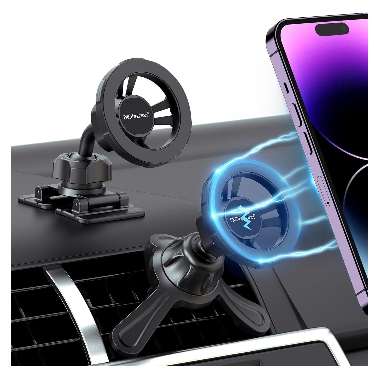 Soporte Magnético para Auto PROfezzion Aluminio 360°