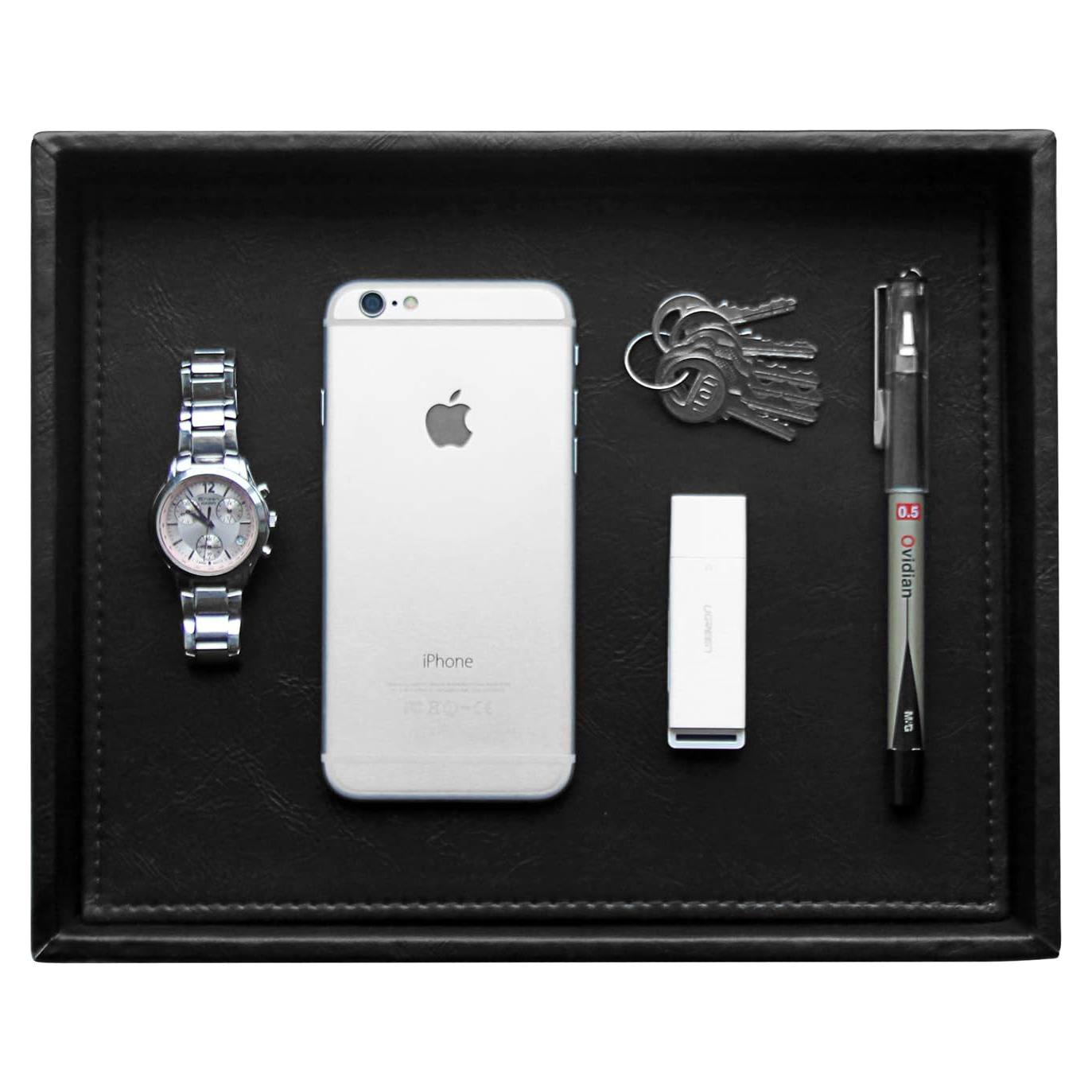 Bandeja de Joyería HofferRuffer Cuero PU Negro 25,9x21,3 cm