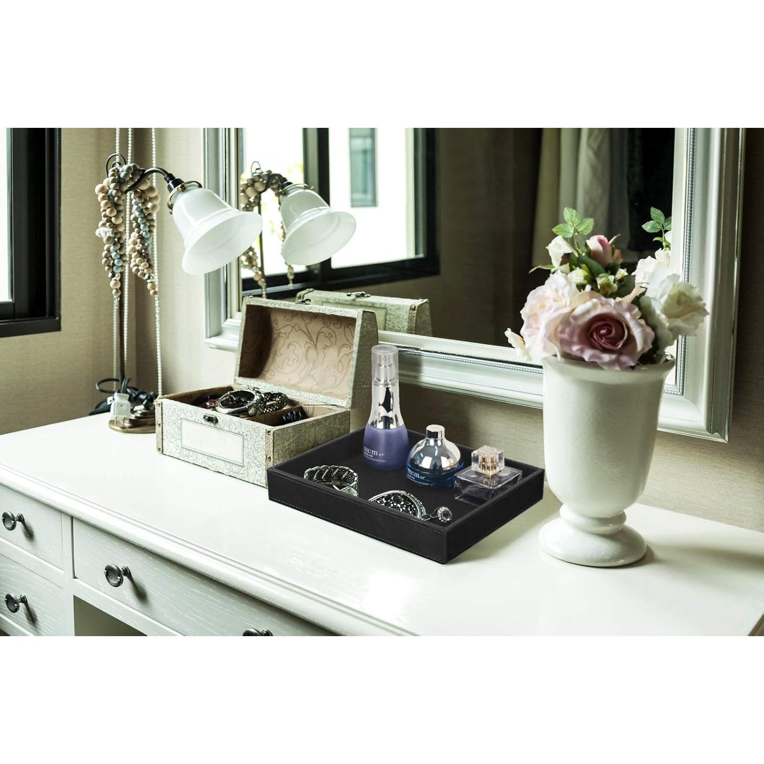 Bandeja de Joyería HofferRuffer Cuero PU Negro 25,9x21,3 cm