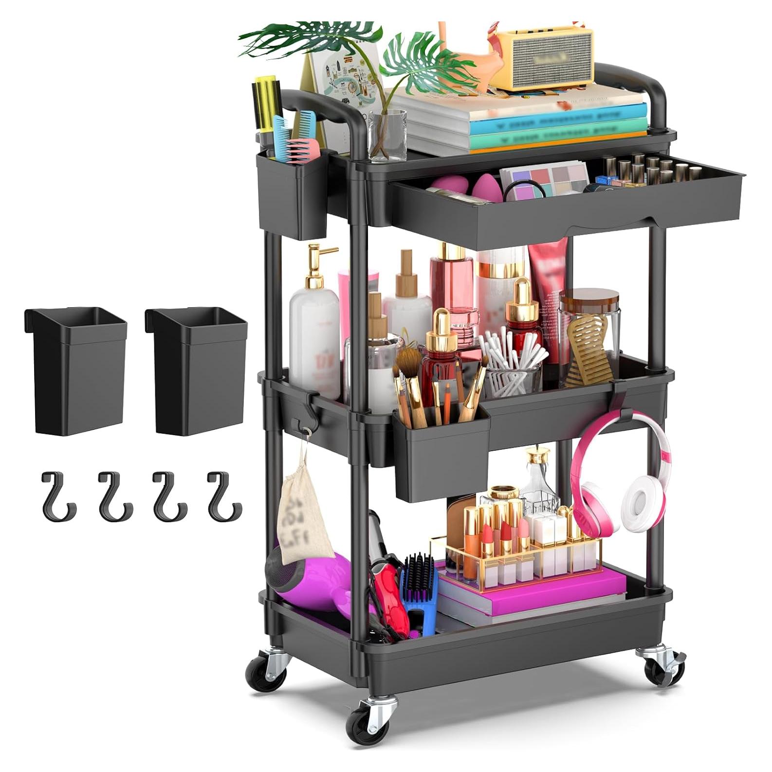 Carro de Utilidad Rodante 3 Niveles Goovilla Negro