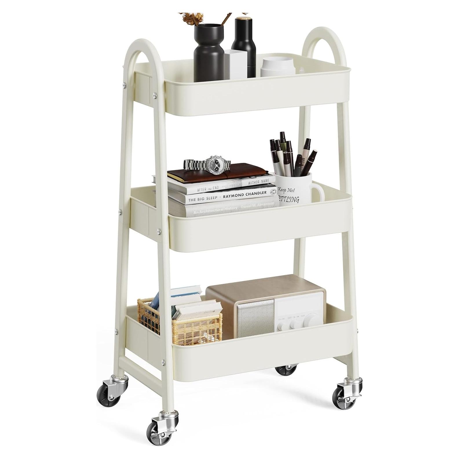 Carro Rodante de 3 Niveles OLIXIS Metal Blanco