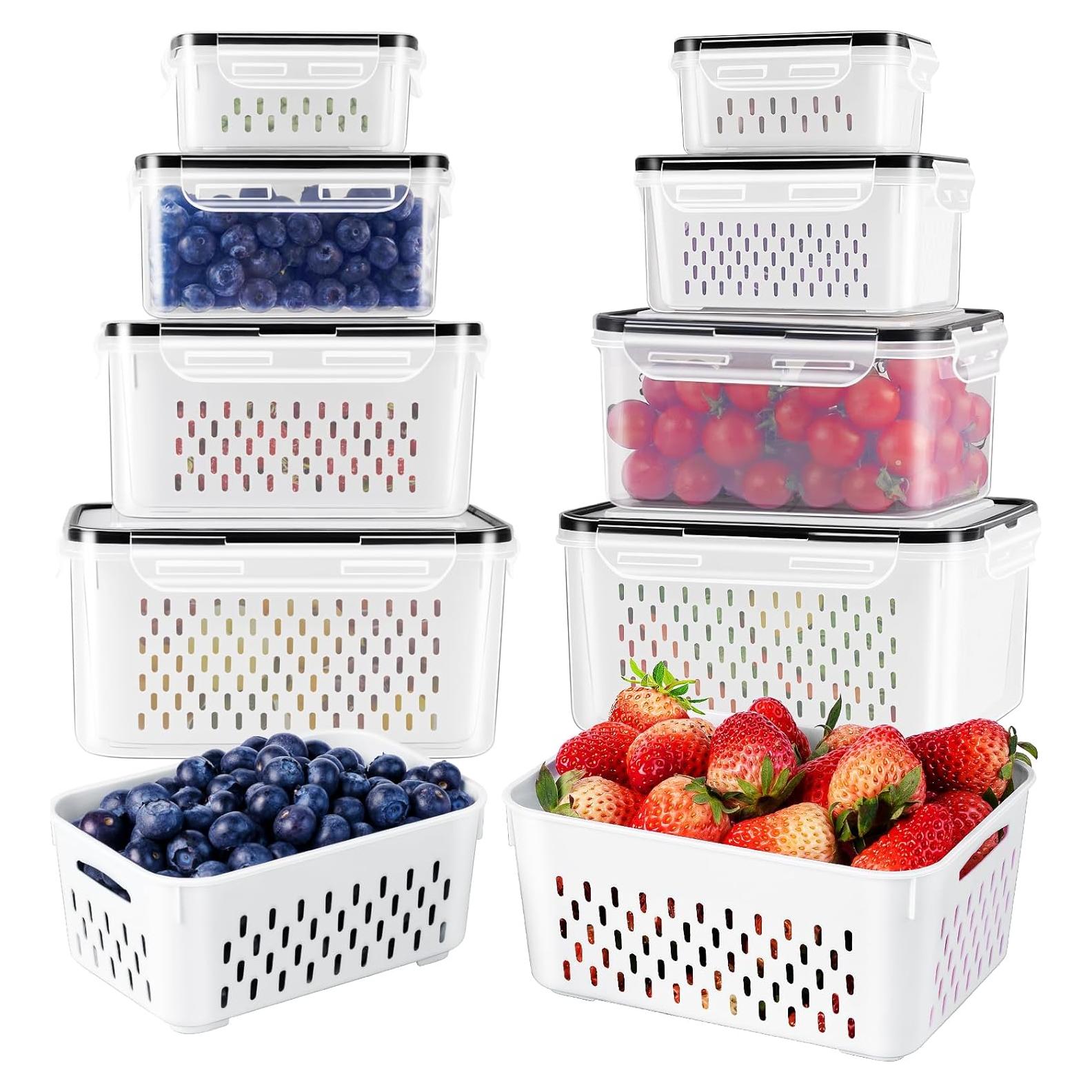 4 Contenedores de Almacenamiento Herméticos Wu 0.3-3.15L