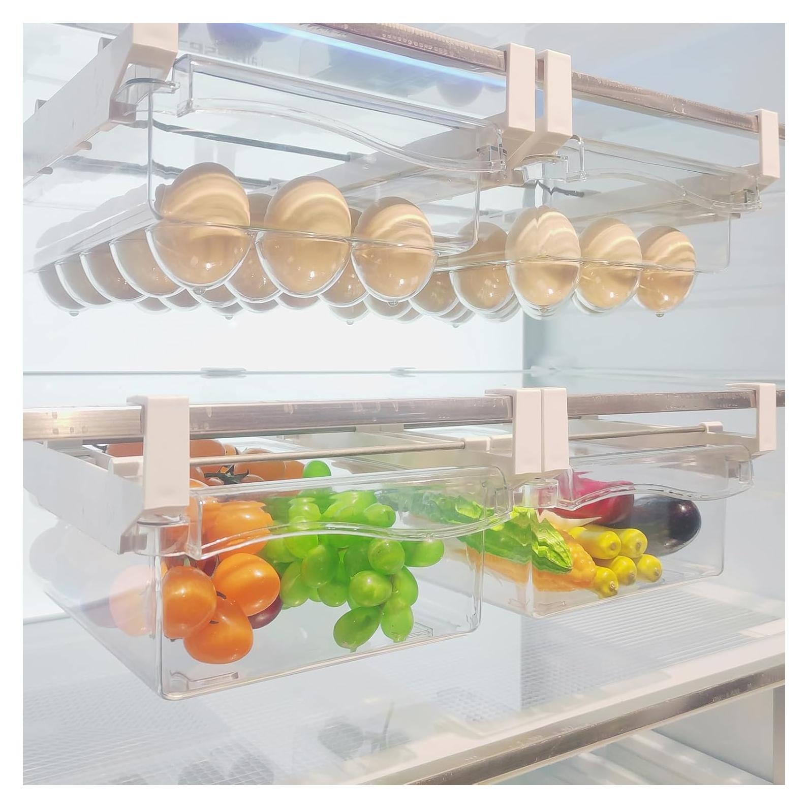 URALFA Organizador de Cajones Refrigerador 2 Pack Ajustable