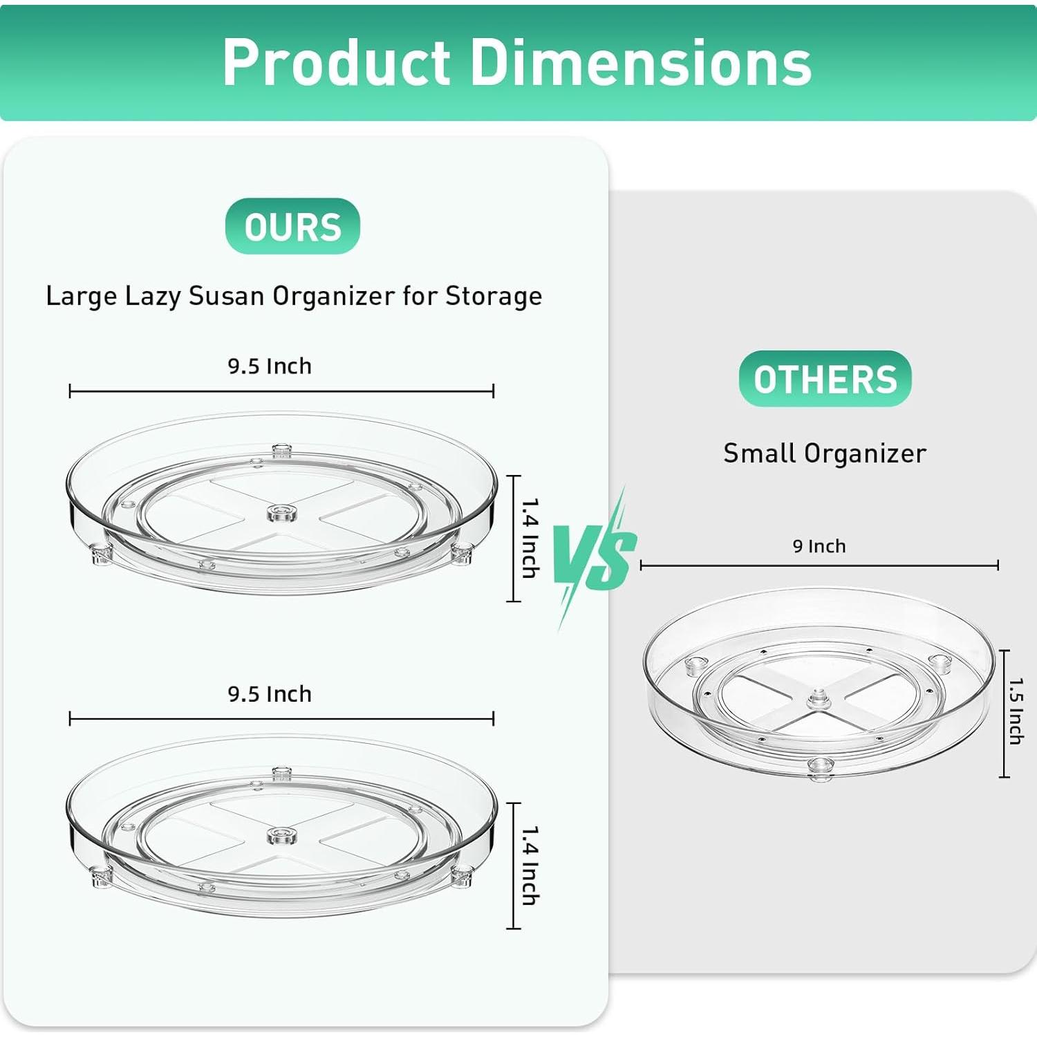 Organizador Giratorio Lazy Susan Optish 24 cm 2 Paquetes
