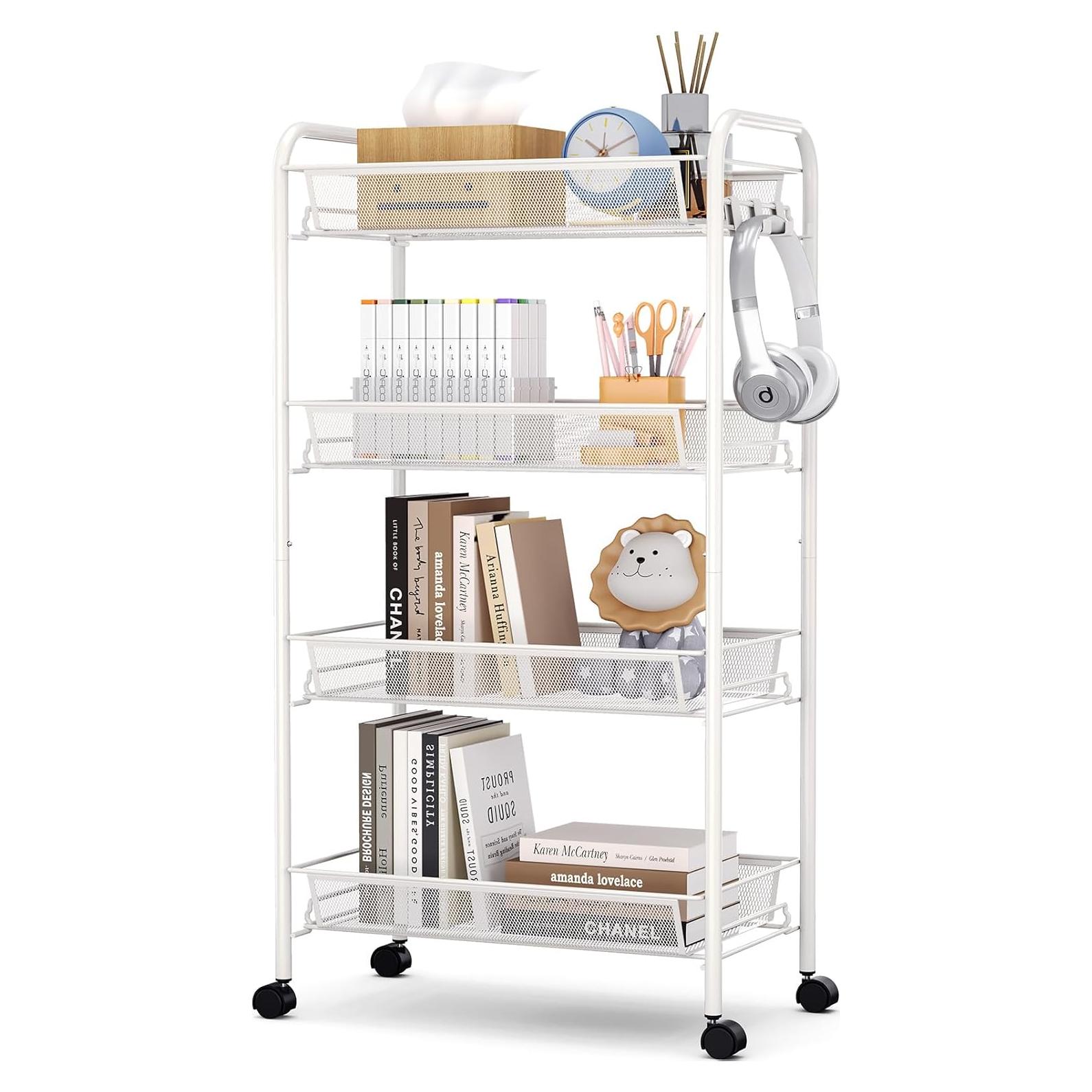 Carro Rodante de Almacenamiento TOOLF 4 Niveles Blanco