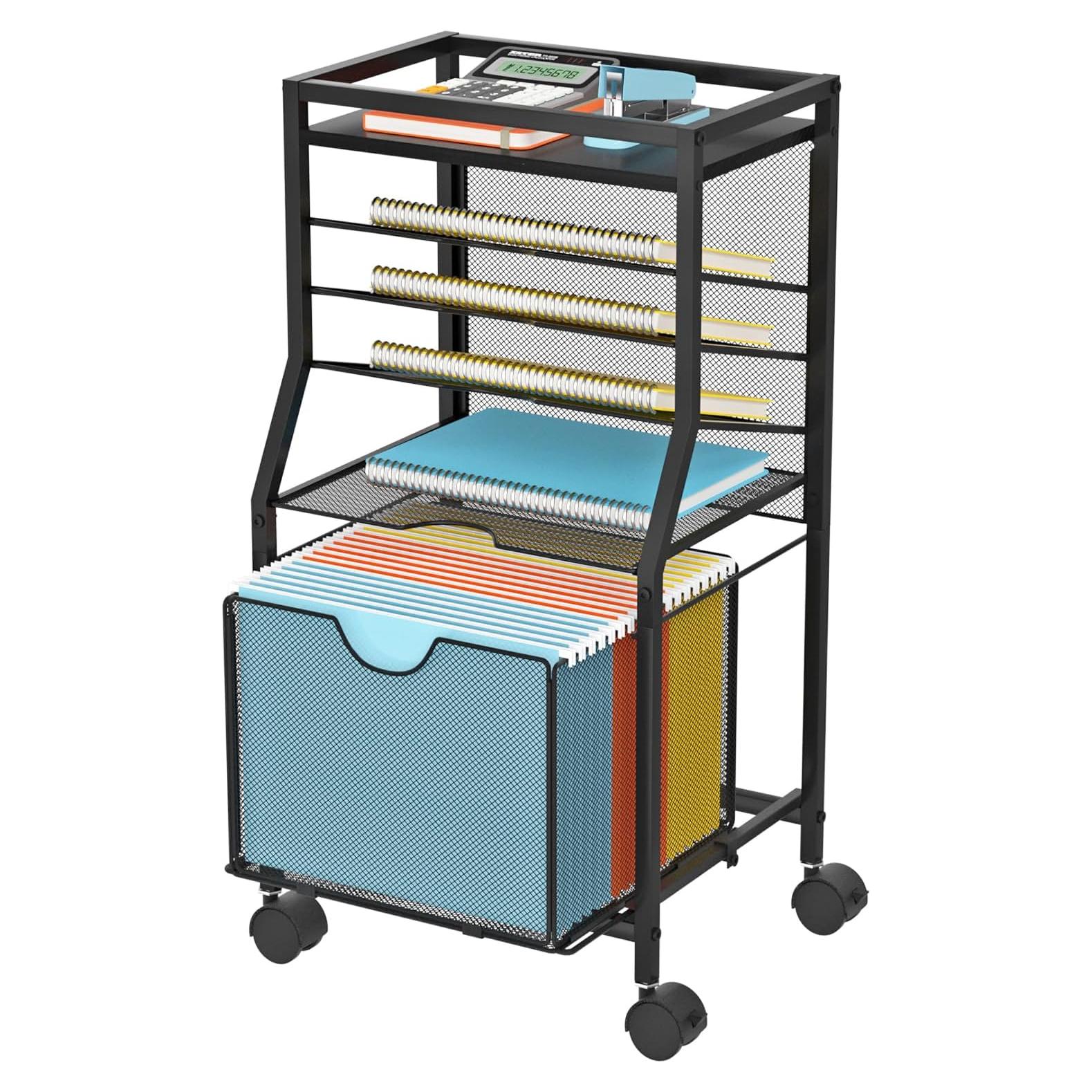 Carro de Archivos Rodante BOHDK 6 Niveles Negro 4.67 kg