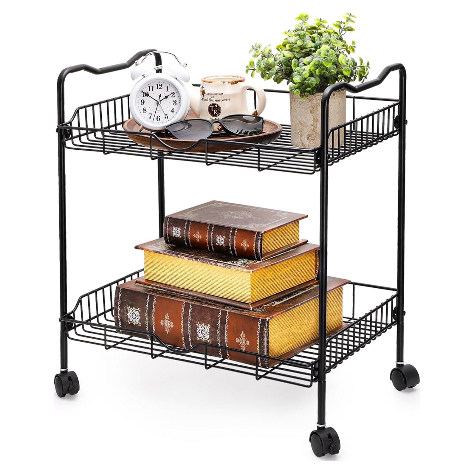 Carro de Utilidad Rodante Cididu 2 Niveles Negro 42.9x30.5x49.5 cm