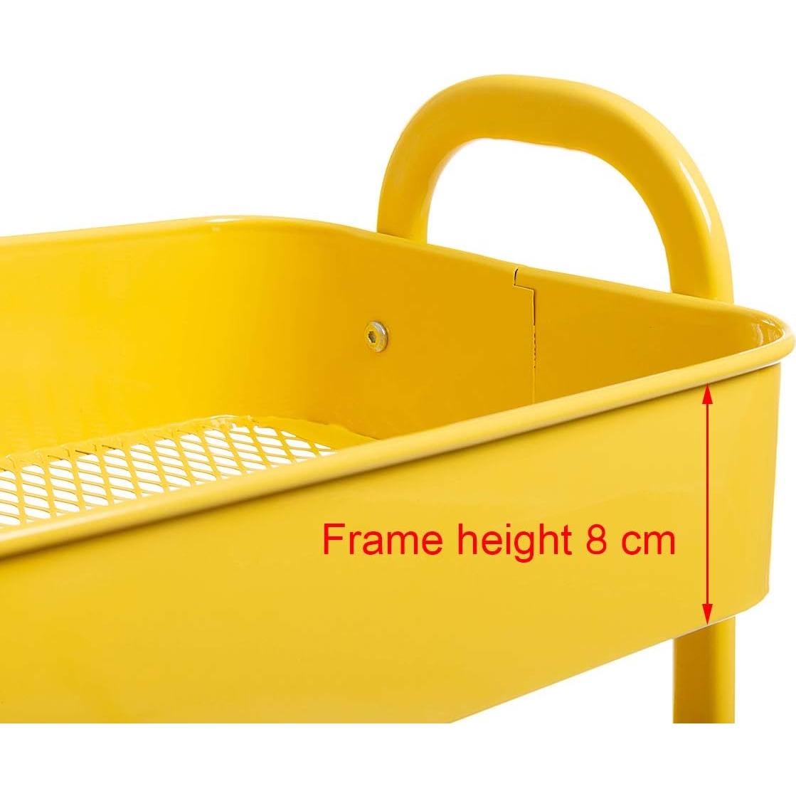 Carro de Maquillaje AGTEK Amarillo 3 Niveles Metal 69.85 cm