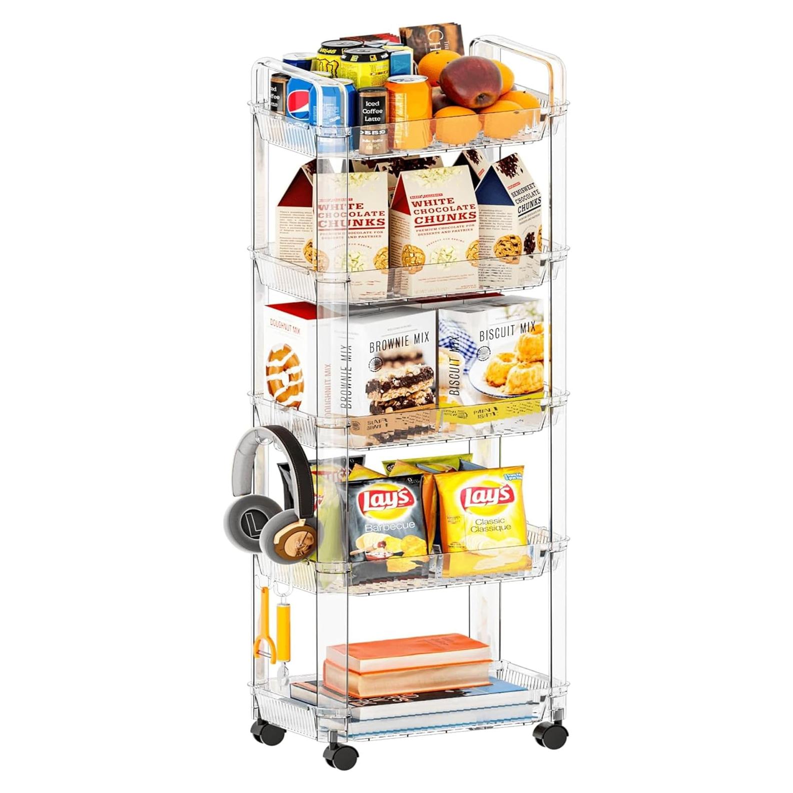 Carro Rodante de 5 Niveles SuoXing Acrílico Transparente