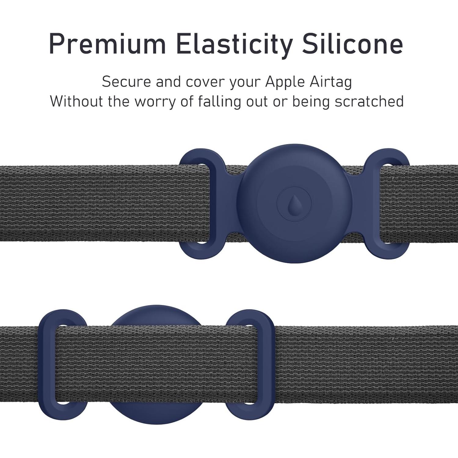 Soporte para Collar de Perro Airtag Meliya - 2 Piezas Grande Azul