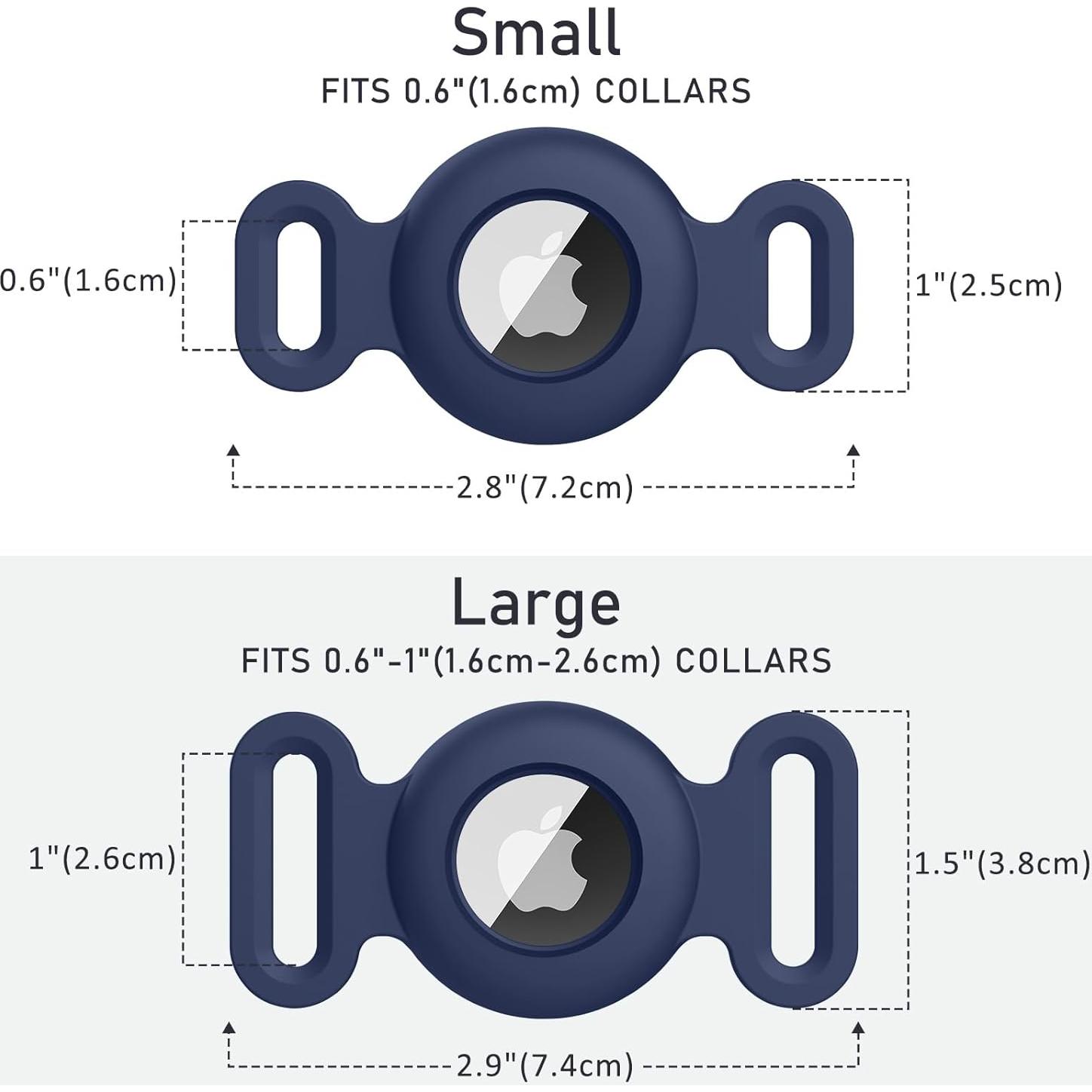 Soporte para Collar de Perro Airtag Meliya - 2 Piezas Grande Azul