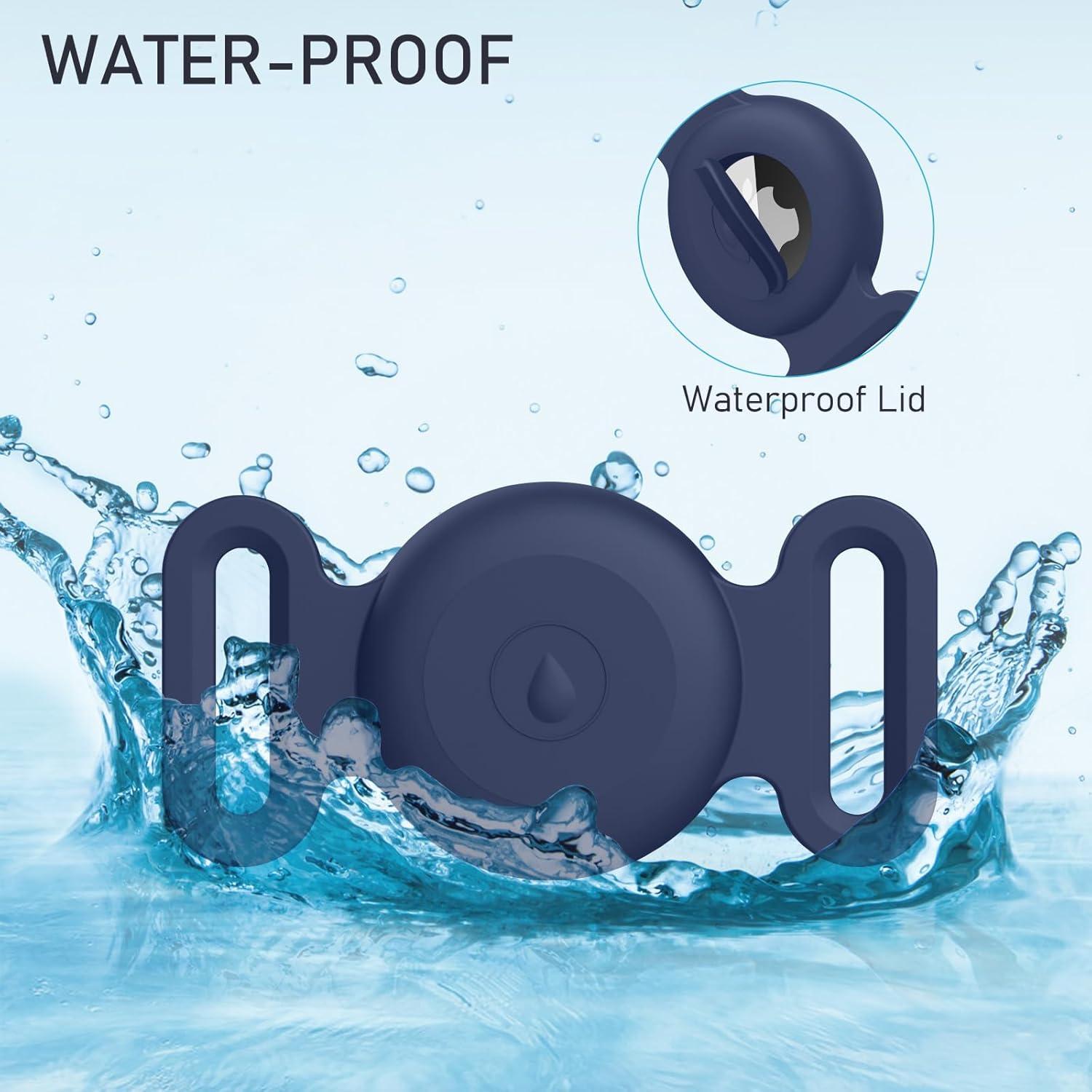 Soporte para Collar de Perro Airtag Meliya - 2 Piezas Grande Azul