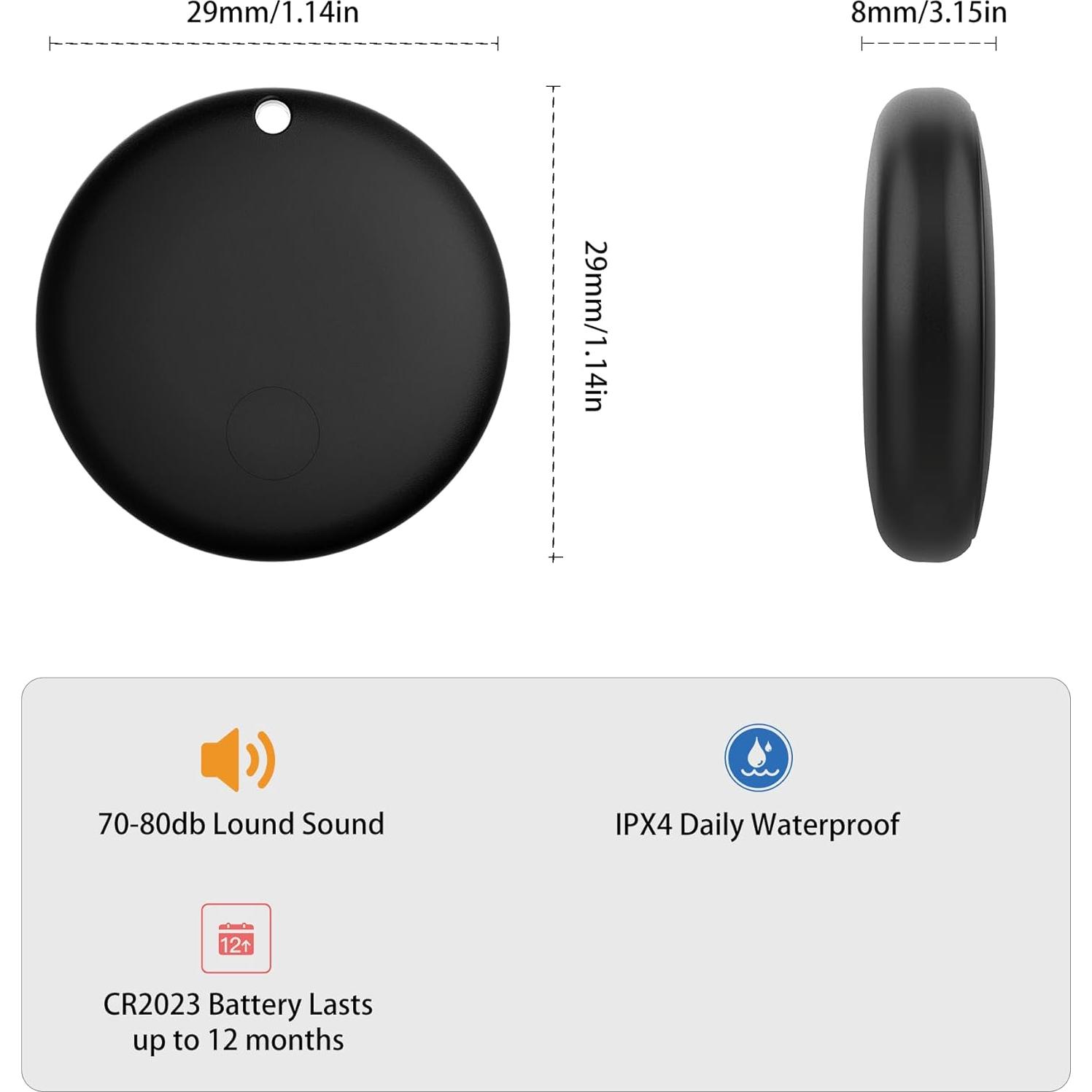 Air Tags Jocular 4 Pack Negro - Etiquetas Rastreadoras