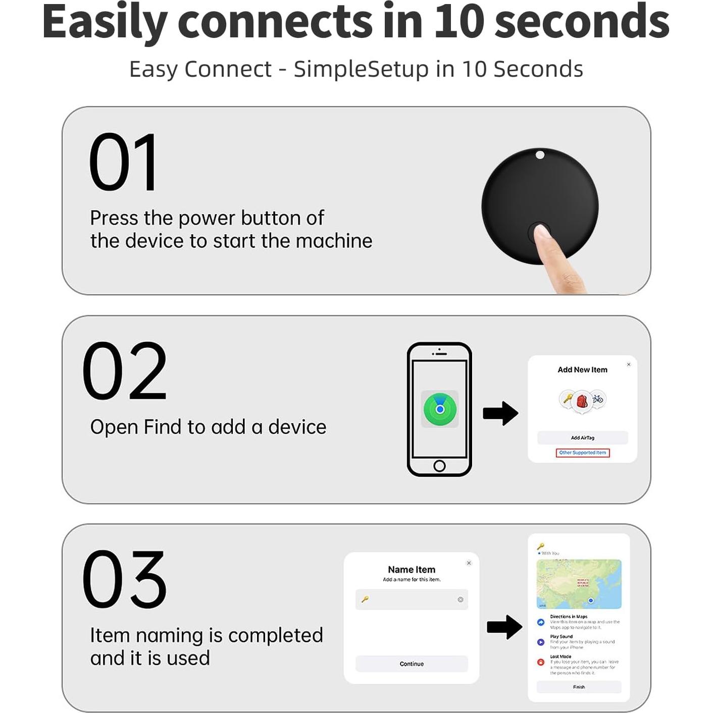 Air Tags Jocular 4 Pack Negro - Etiquetas Rastreadoras