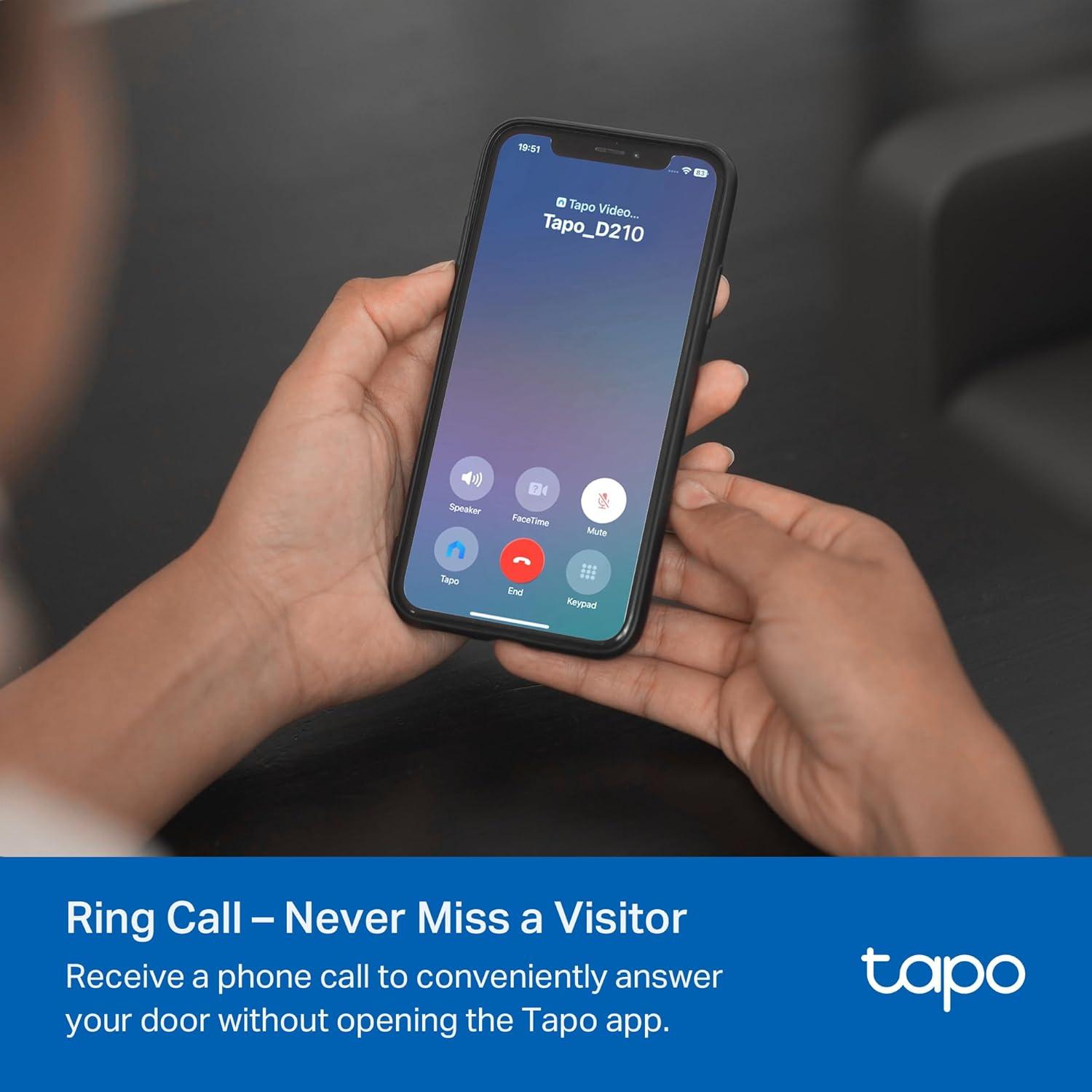 Timbre de Video Inteligente TP-Link Tapo D210 2K Inalámbrico